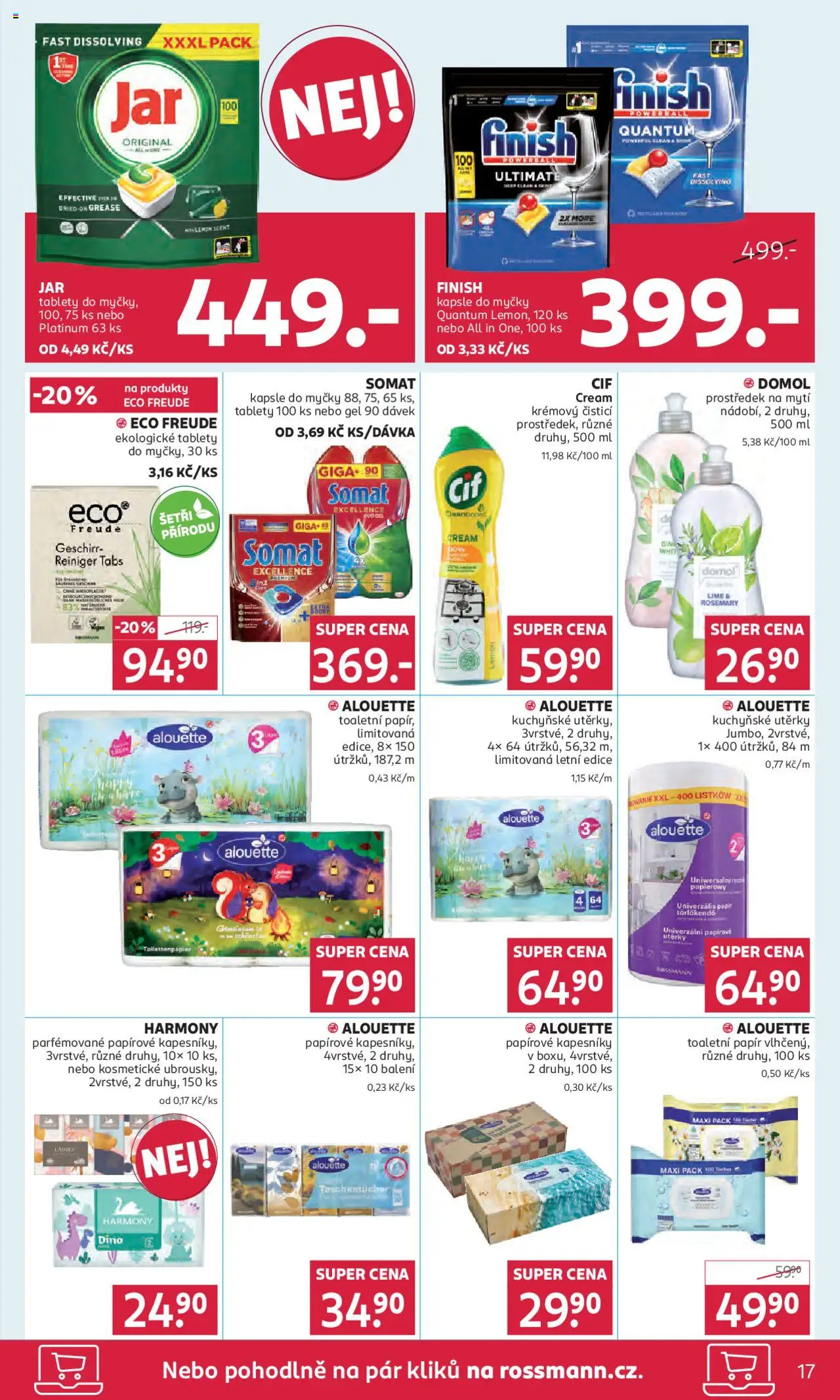 Rossmann leták od 10.09.2025 | Strana: 17 | Produkty: Utěrky, Papírové kapesníky, Cif, Jar