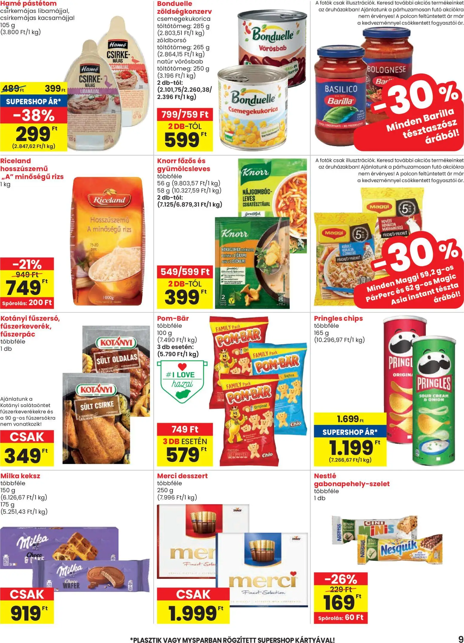 Spar akciós ujság - amely érvényes a következő dátumtól: 15.01.2026 | Oldal: 9 | Termékek: Csemegekukorica, Nesquik, Pástétom, Keksz