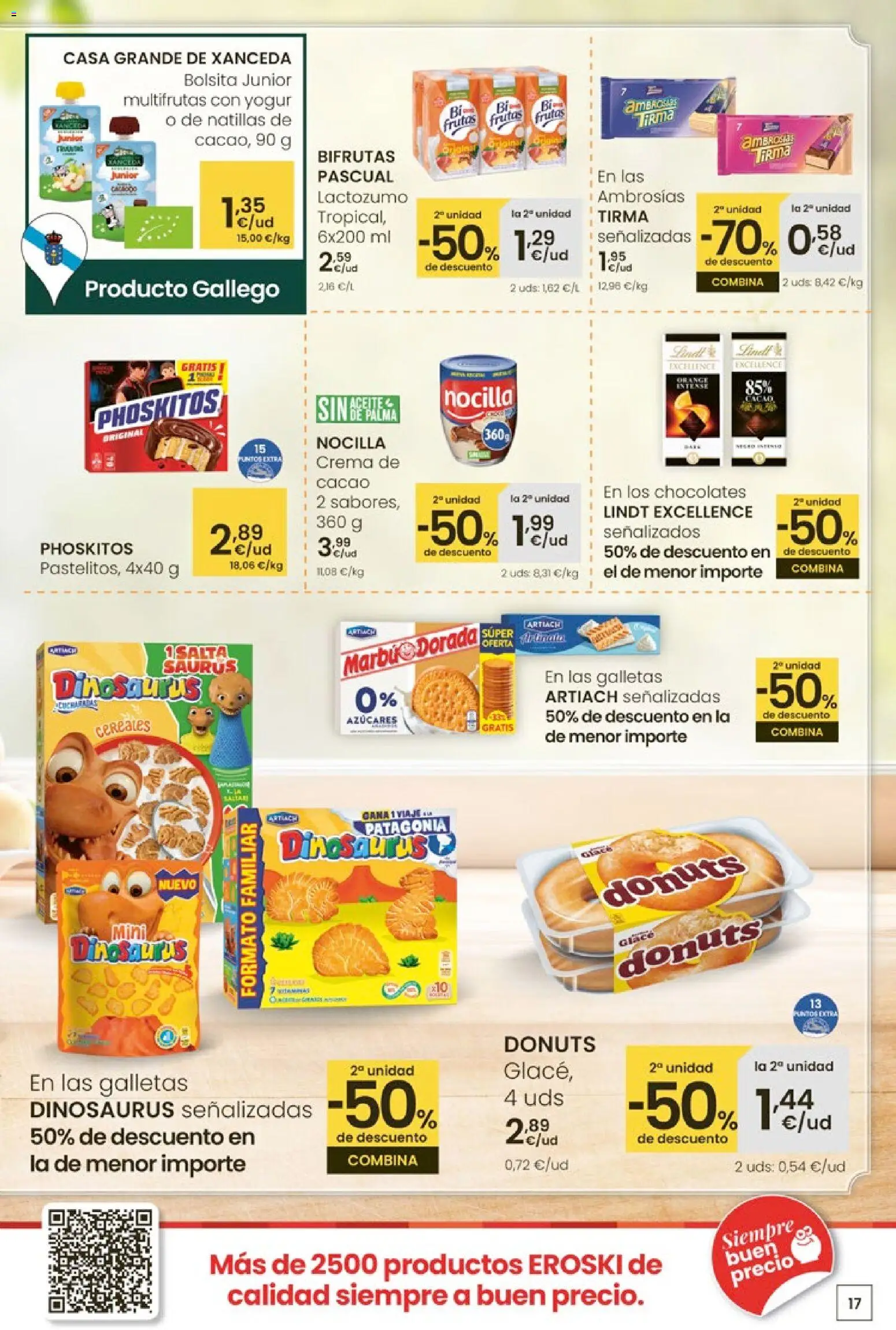 Eroski - Quieres ahorrar conmigo │ válido desde el 26.03.2026 | Página: 17 | Productos: Yogur, Crema de cacao, Κεραία, Galletas