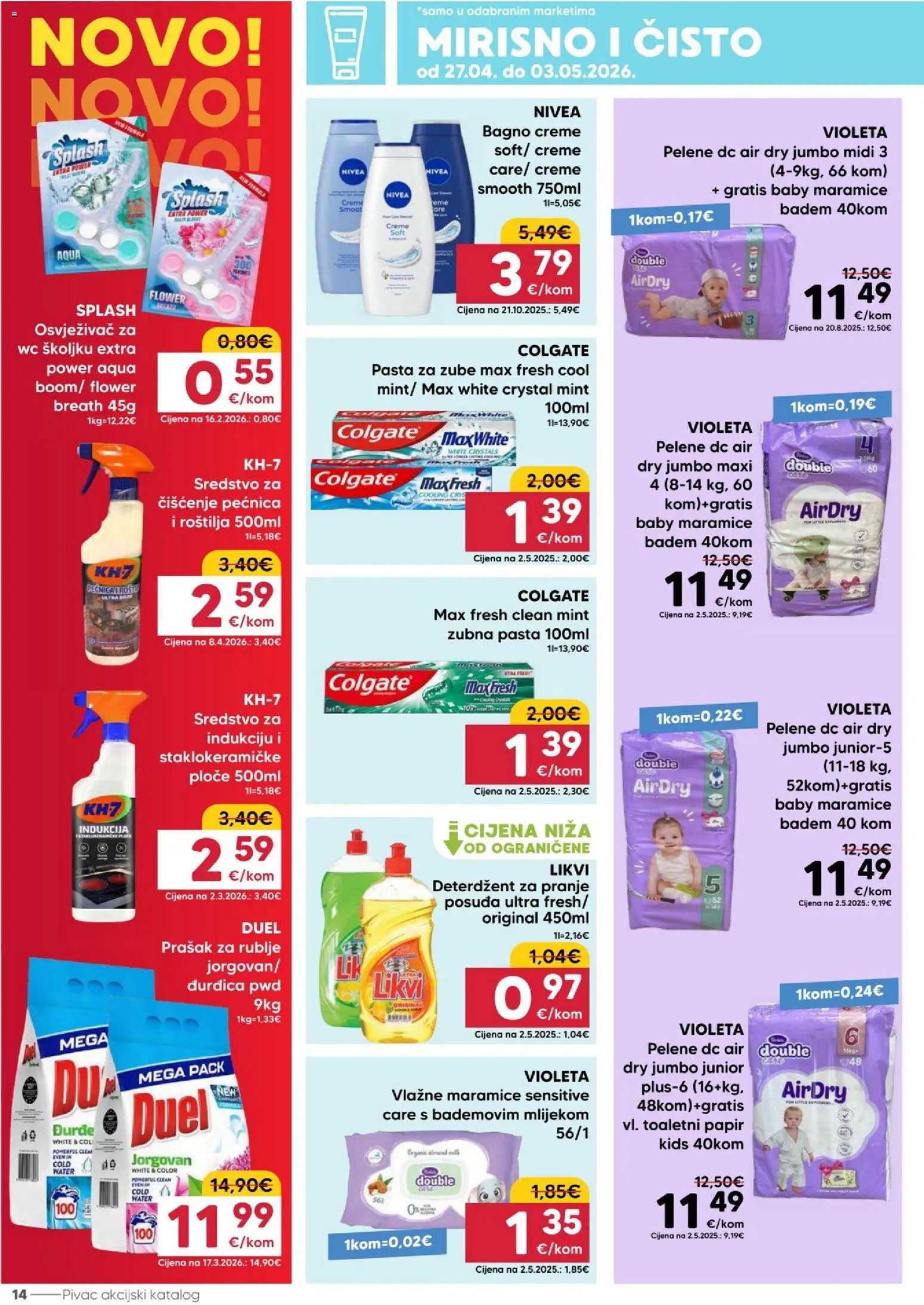 Pivac katalog | vrijedi od 27.04.2026 | Stranica: 14 | Proizvodi: Prašak za rublje, Pelene, Badem, Nivea