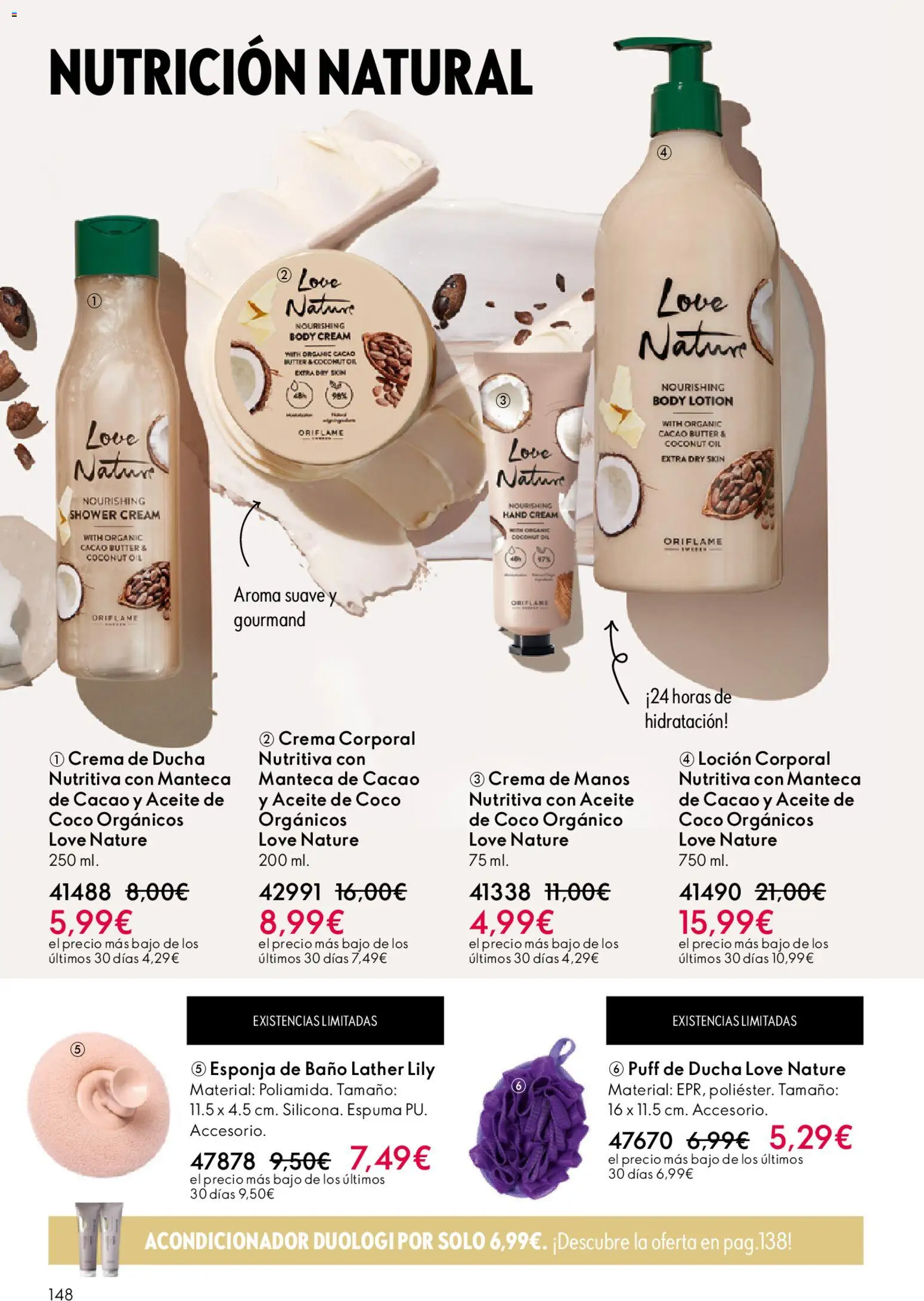 Oriflame - Catálogo Campaña 16 │ válido desde el 19.11.2025 | Página: 148 | Productos: Esponja, Crema de manos, Loción corporal, Aceite