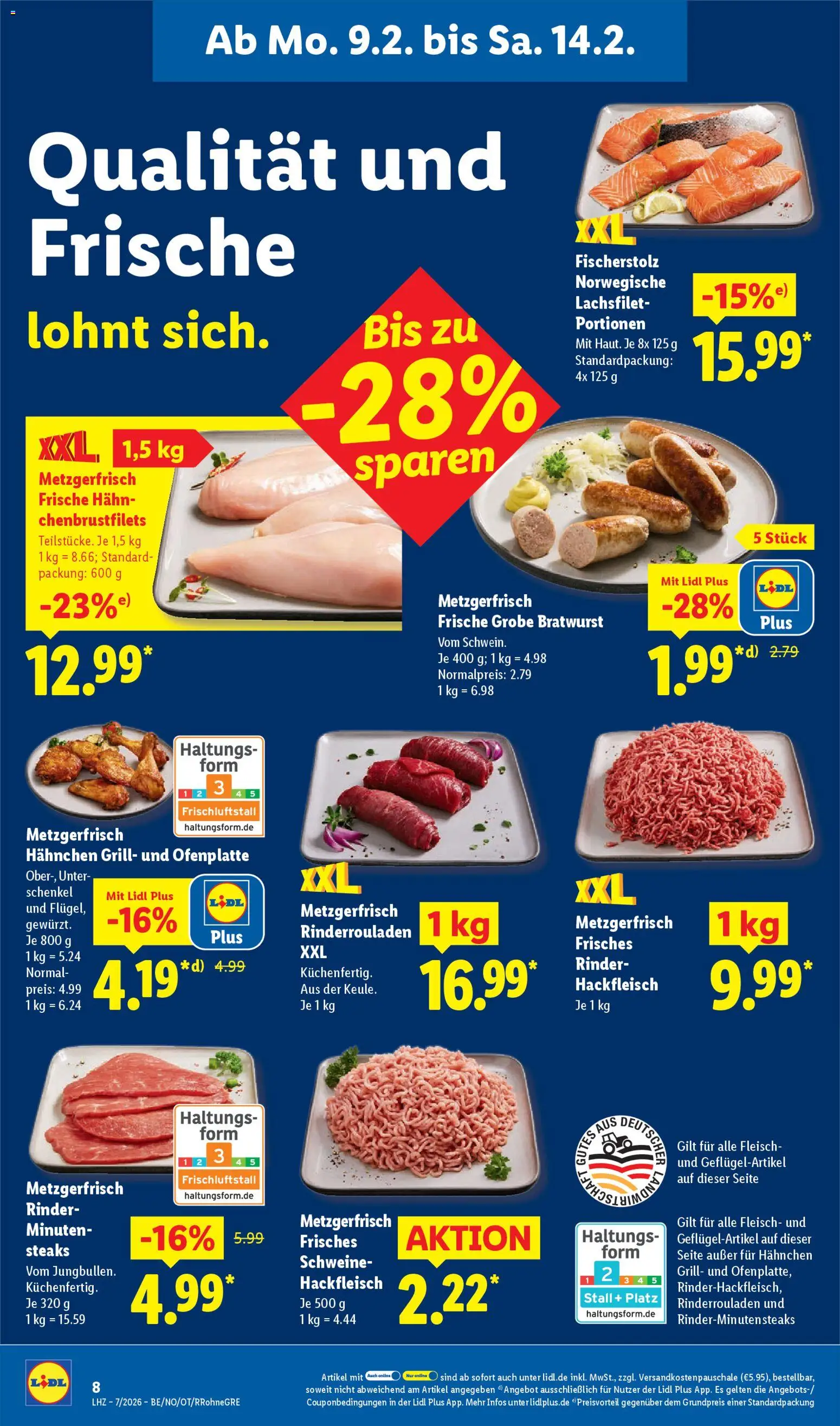 Lidl Prospekt Grimma – gültig ab 09.02.2026 | Seite: 16 | Produkte: Grill, Hahnchen, Bratwurst, Hackfleisch