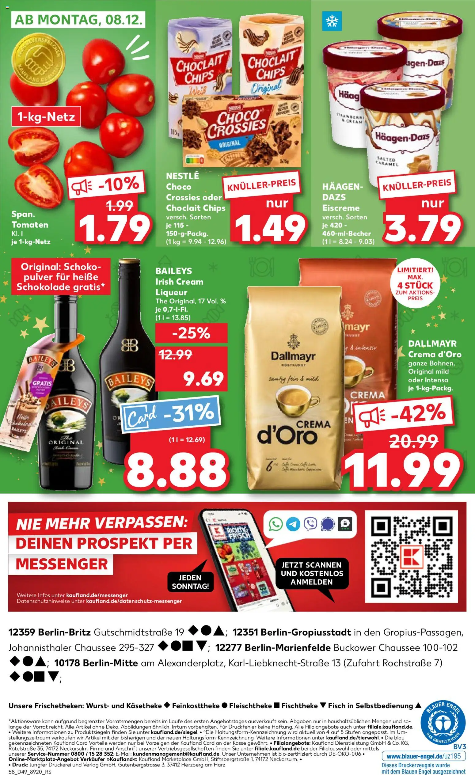 Kaufland Prospekt 	 – gültig ab 04.12.2025 | Seite: 58 | Produkte: Tomaten, Eiscreme, Wurst, Chips