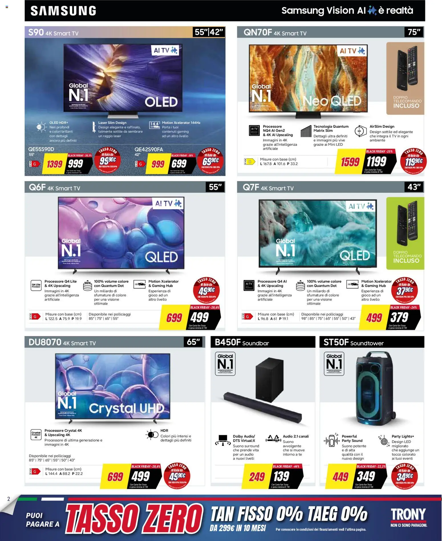 Volantino Trony volantino Sardegna del 19.03.2026 | Pagina: 2 | Prodotti: Tè, Soundbar, Audio, Fan