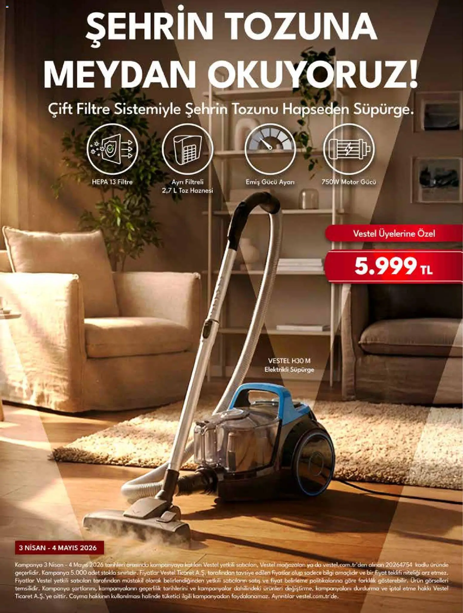 Vestel - Küçük Ev Aletleri - 03.04.2026 tarihinden itibaren geçerlidir | Sayfa: 2 | Ürünler: Elektrikli süpürge