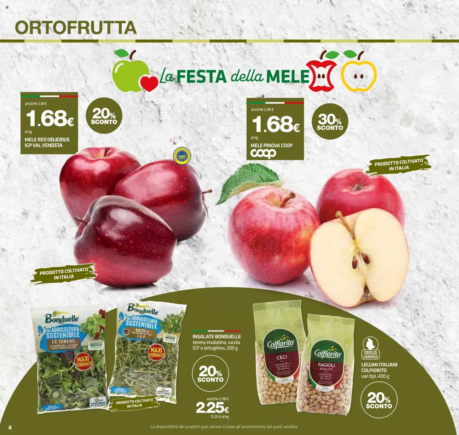 Volantino Superconti del 12.03.2026 | Pagina: 4 | Prodotti: Mele, Rucola, Ceci, Fagioli