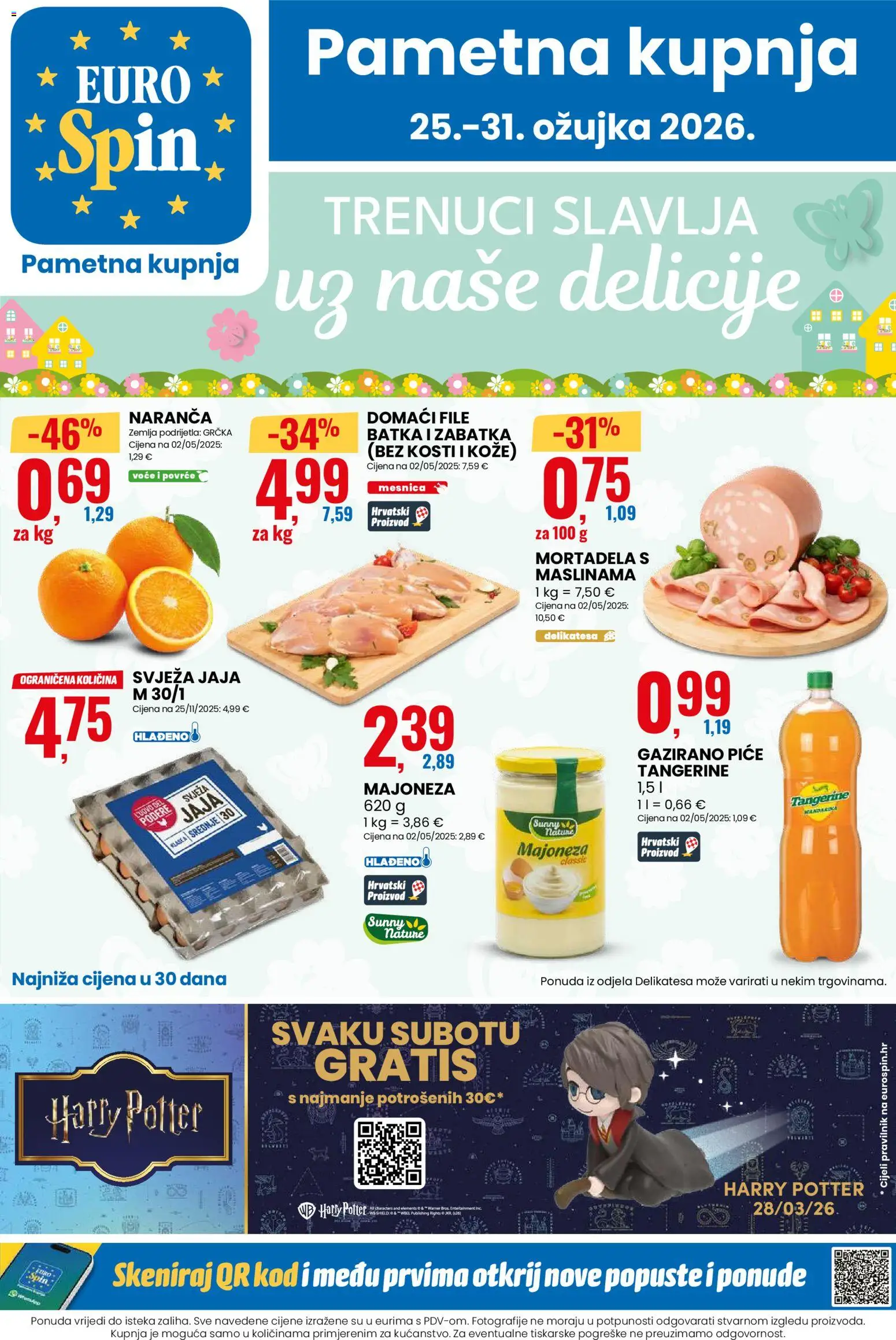 Eurospin katalog | vrijedi od 25.03.2026 | Stranica: 1 | Proizvodi: Jaja, Povrće, Voće, Majoneza