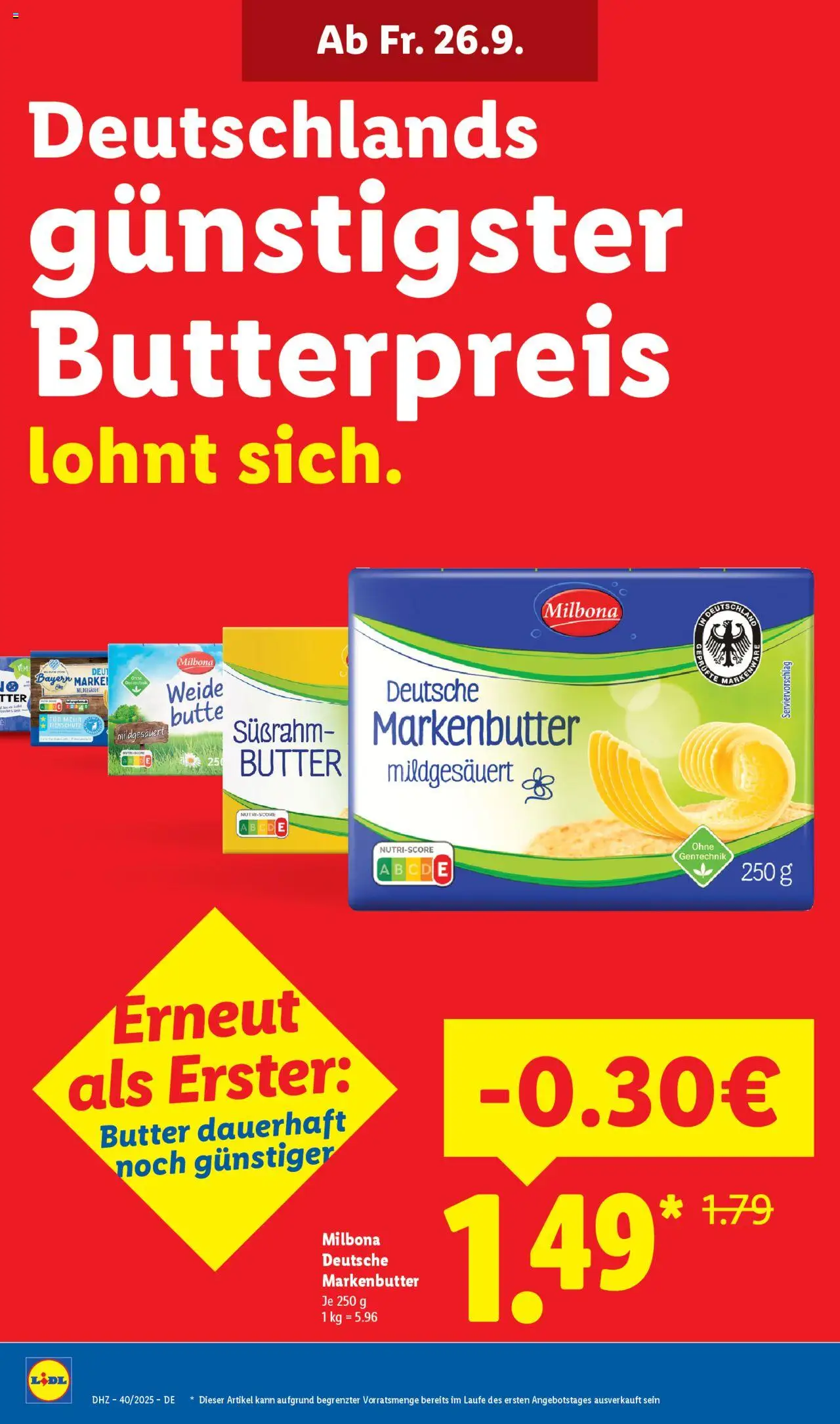 Lidl Prospekt Holzminden – gültig ab 29.09.2025 | Seite: 2 | Produkte: Butter