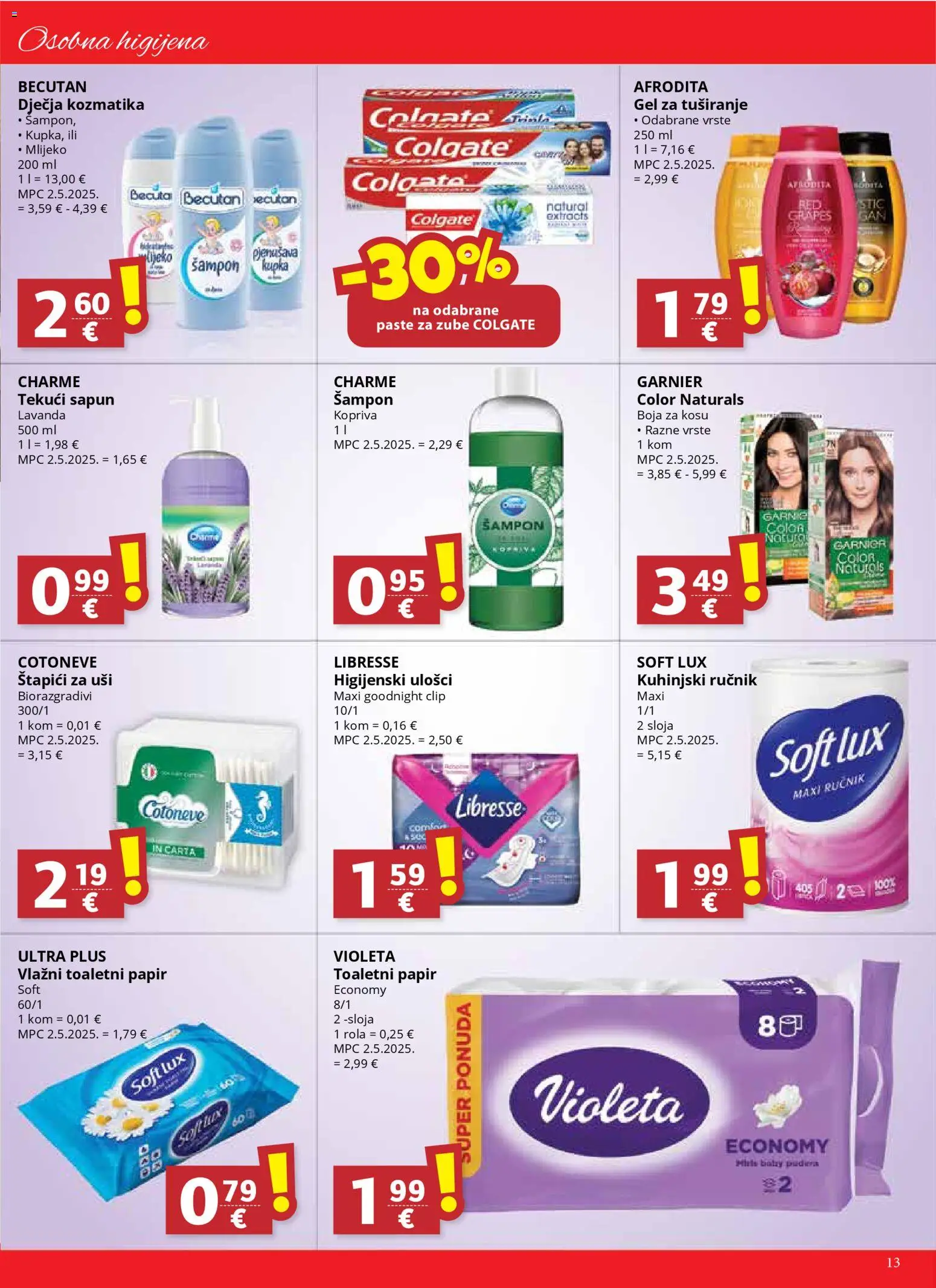Ultra Gros katalog | vrijedi od 05.11.2025 | Stranica: 13 | Proizvodi: Mlijeko, Sapun, Gel za tuširanje, Ručnik