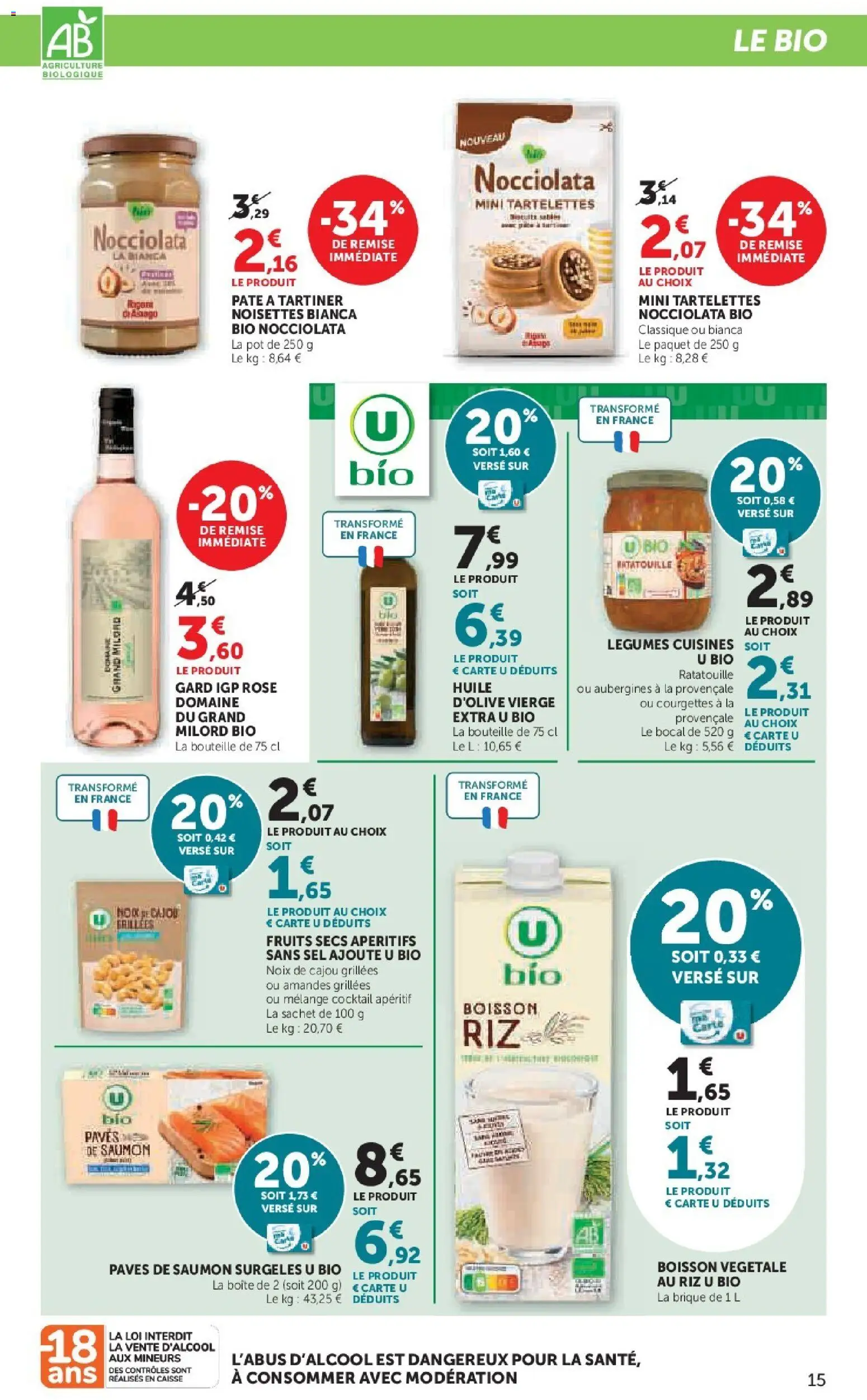 {H1} | Page: 15 | Produits: Pâte à tartiner, Sel, Riz, Fruits secs