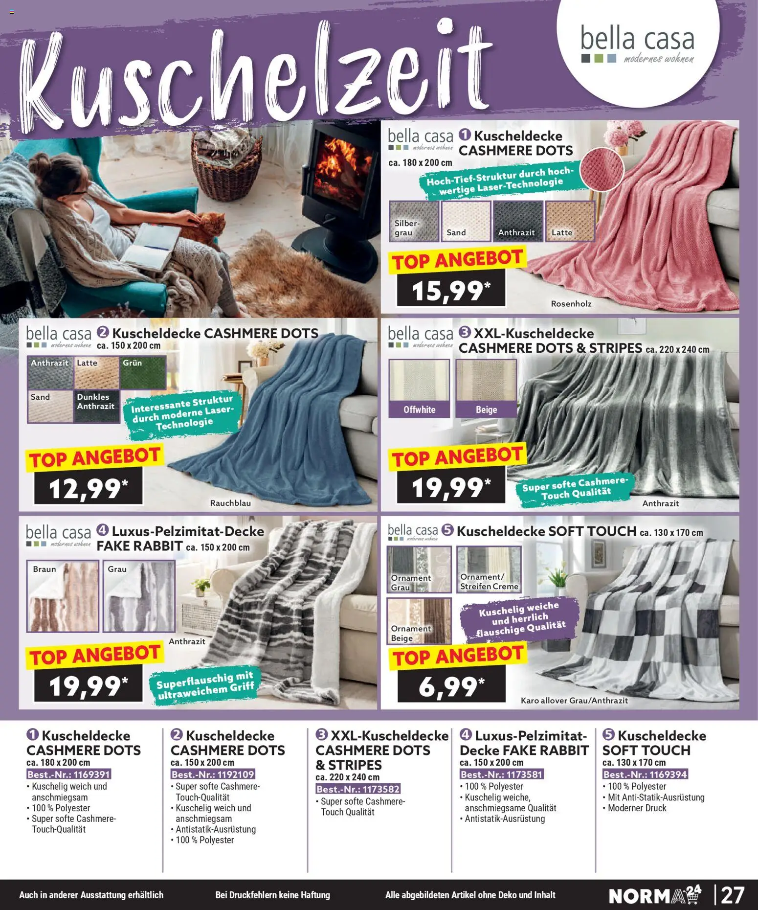 Norma Bestellmagazin  gültig ab 01.11.2025 | Seite: 27 | Produkte: Decke, Creme