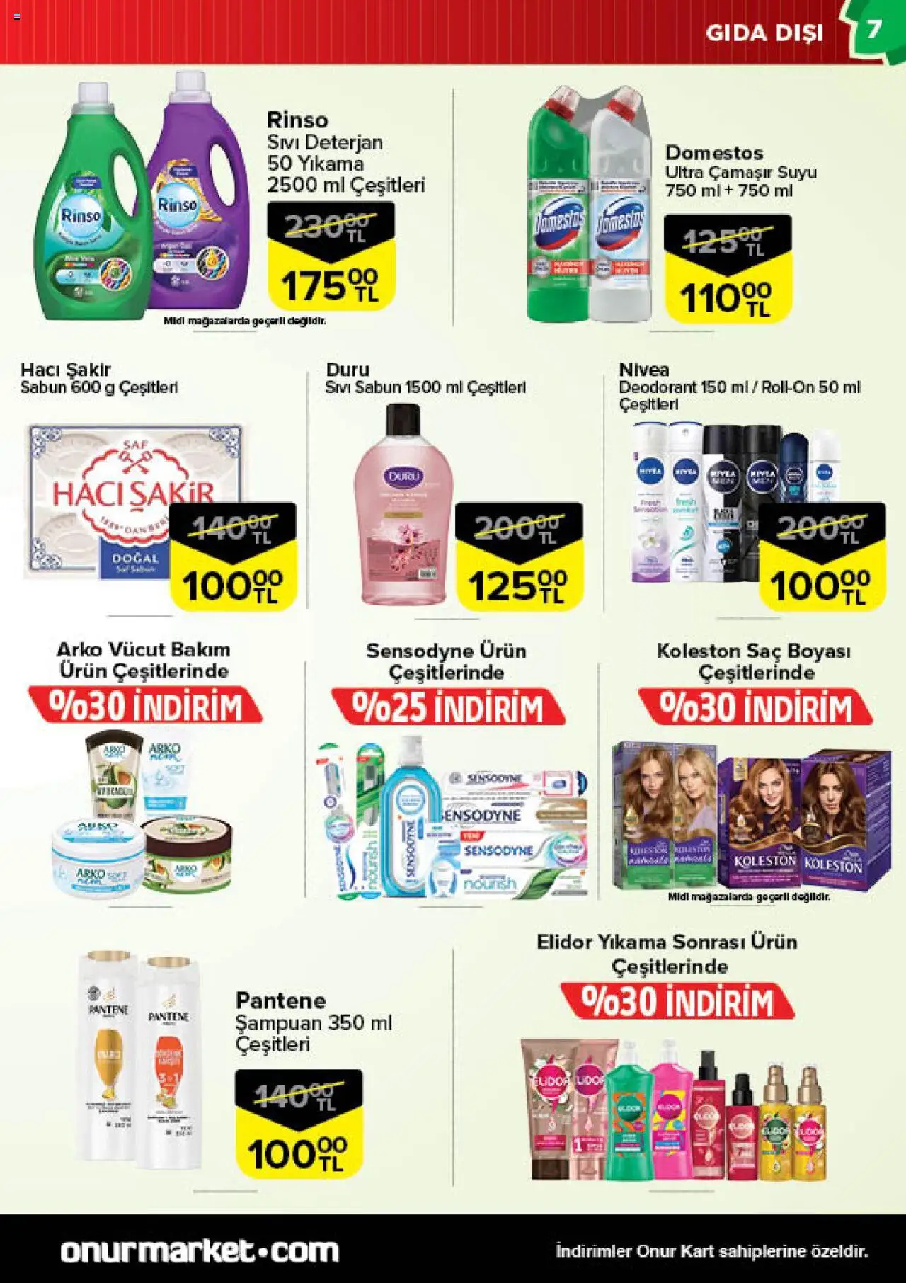 Onur Market Katalog - İstanbul - 14.10.2025 tarihinden itibaren geçerlidir | Sayfa: 7 | Ürünler: Şampuan, Sabun, Deodorant, Deterjan