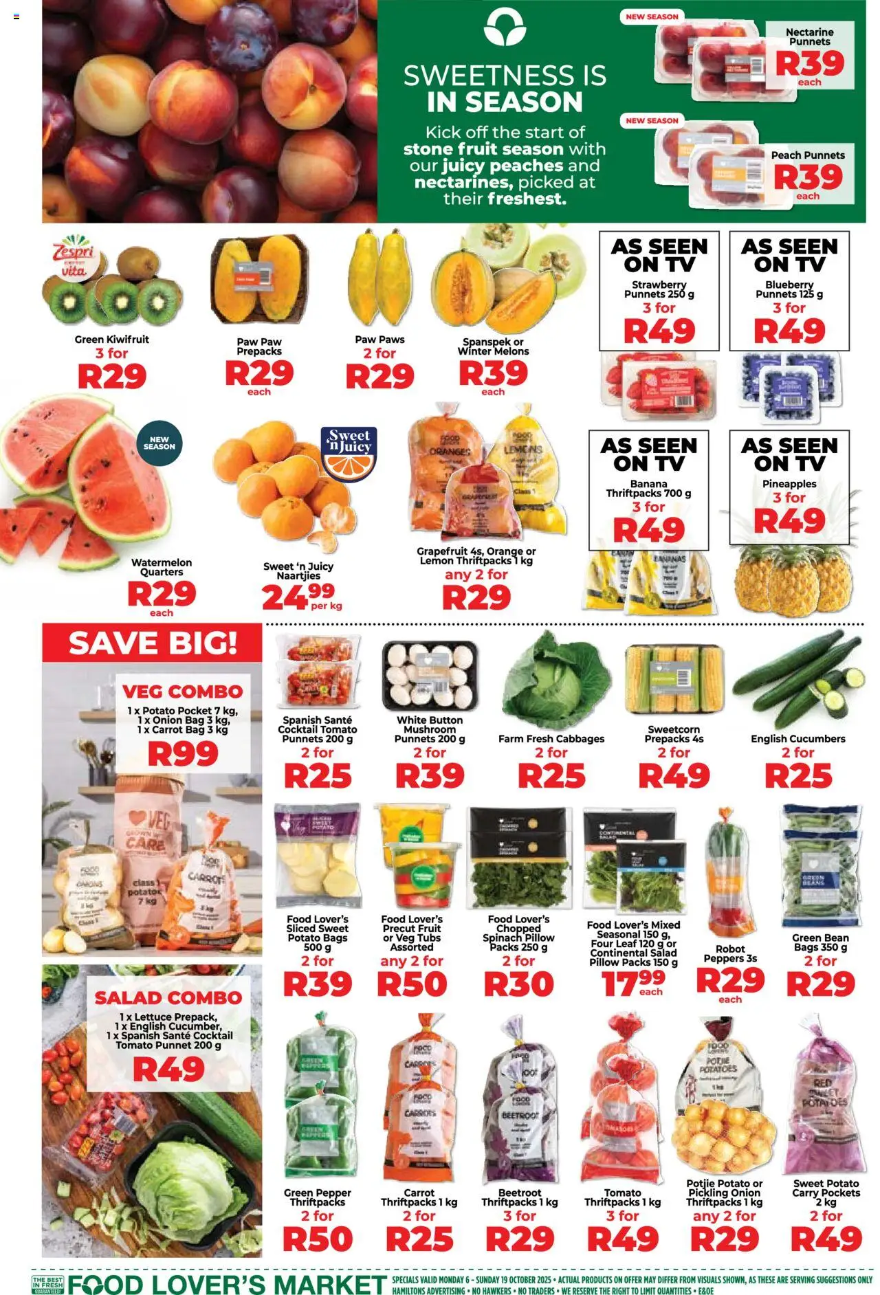 New Food Lover's Market catalogue – valid from 06.10.2025 | Page: 2 | Products: Bag, Lemon, Lettuce, Cabbages