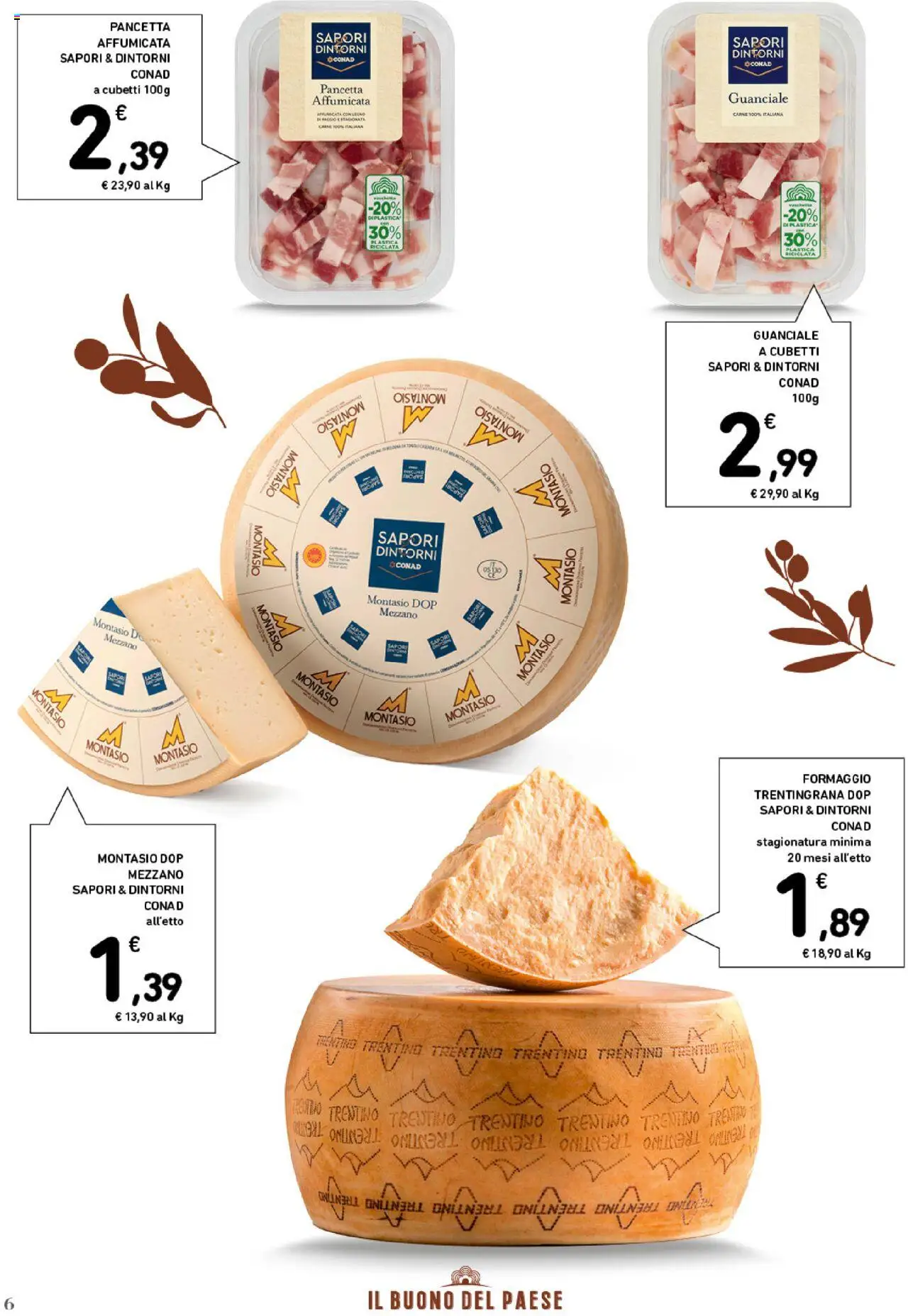 Volantino Conad del 22.10.2025 | Pagina: 6 | Prodotti: Pancetta, Formaggio, Guanciale