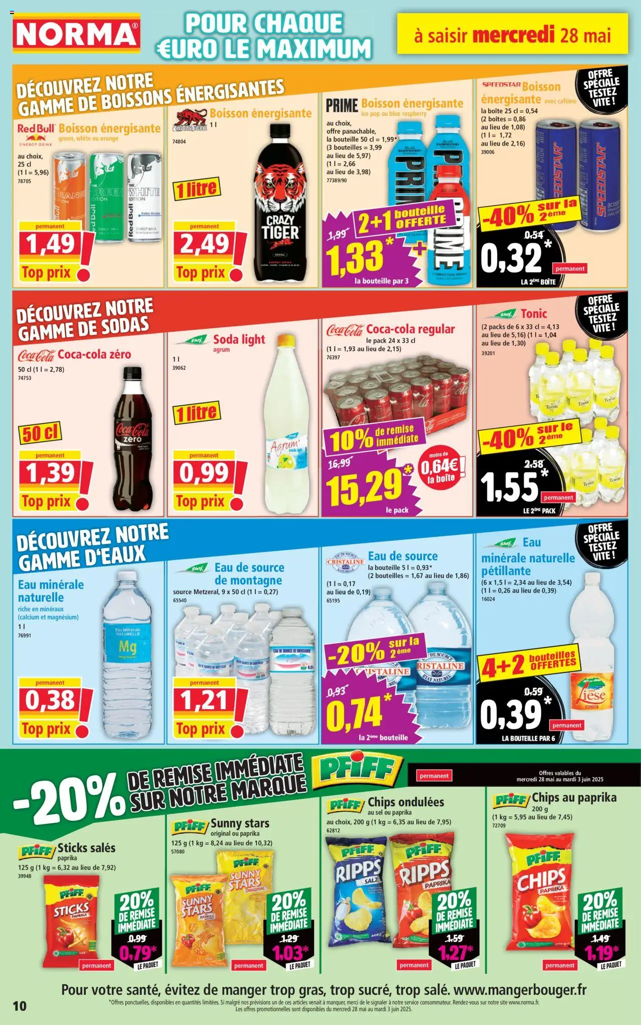  | Page: 10 | Produits: Sodas, Paprika, Red bull, Chips