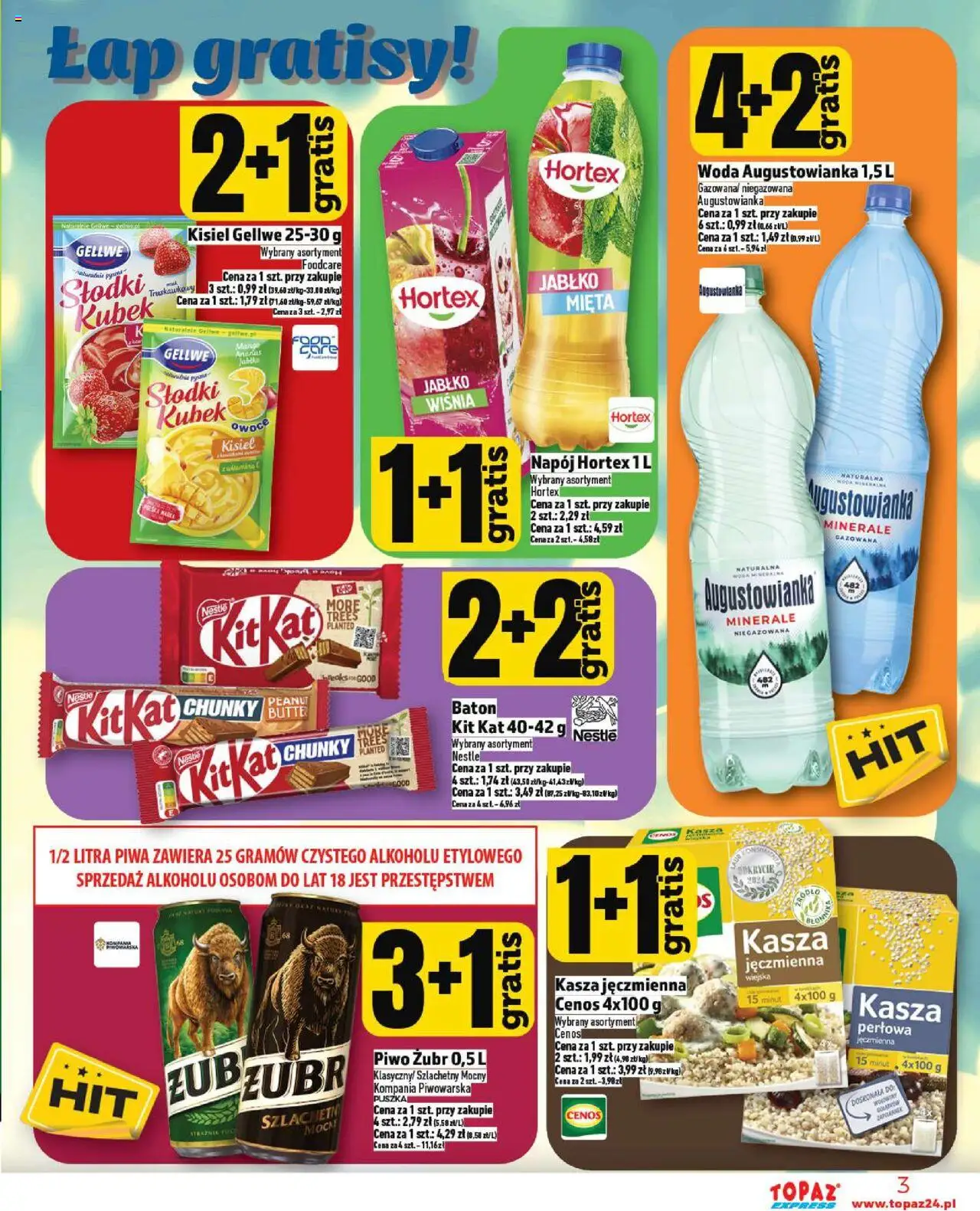 Topaz Gazetka - Express od 11.09.2025 | Strona: 3 | Produkty: Kasza, Kasza jęczmienna, Mięta, Woda