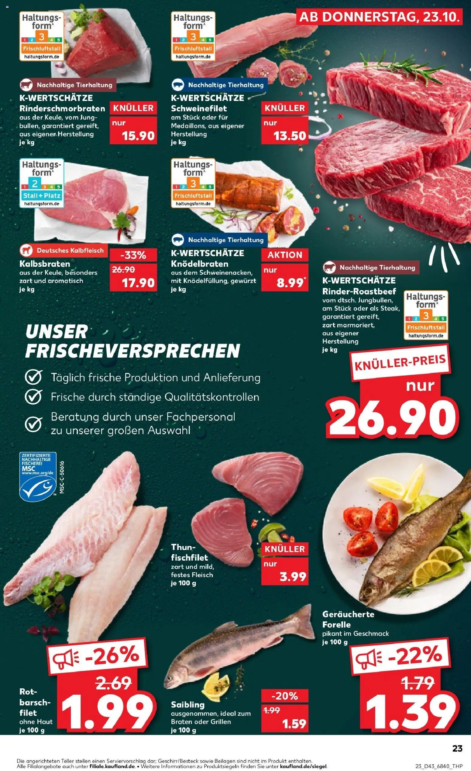 Kaufland prospekt Holzminden	 – gültig ab 26.10.2025 | Seite: 23 | Produkte: Schweinefilet, Fleisch