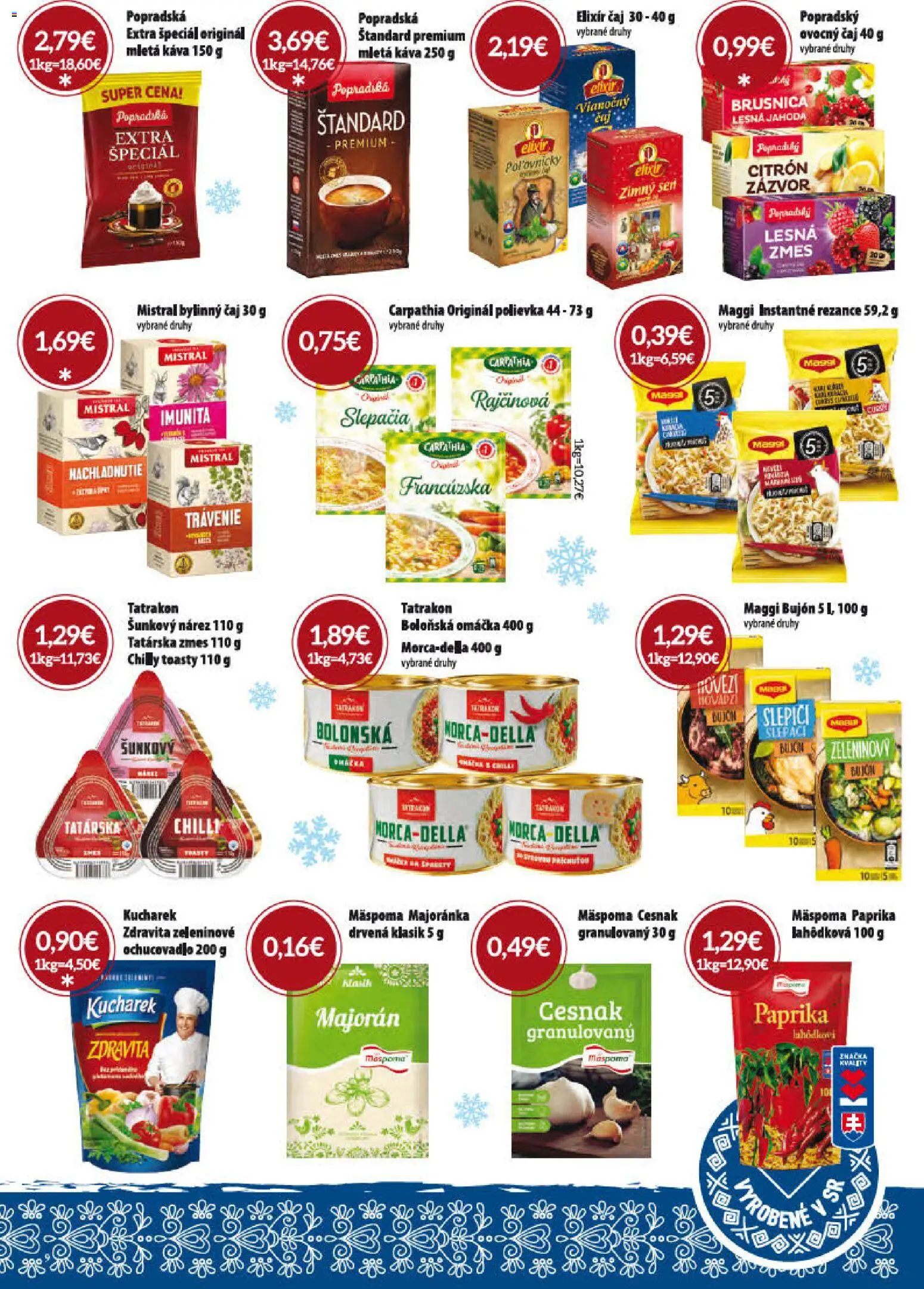 Nové CBA Verex akcie – leták je platný od 01.12.2025 | Strana: 9 | Produkty: Káva, Bujón, Čaj, Rezance