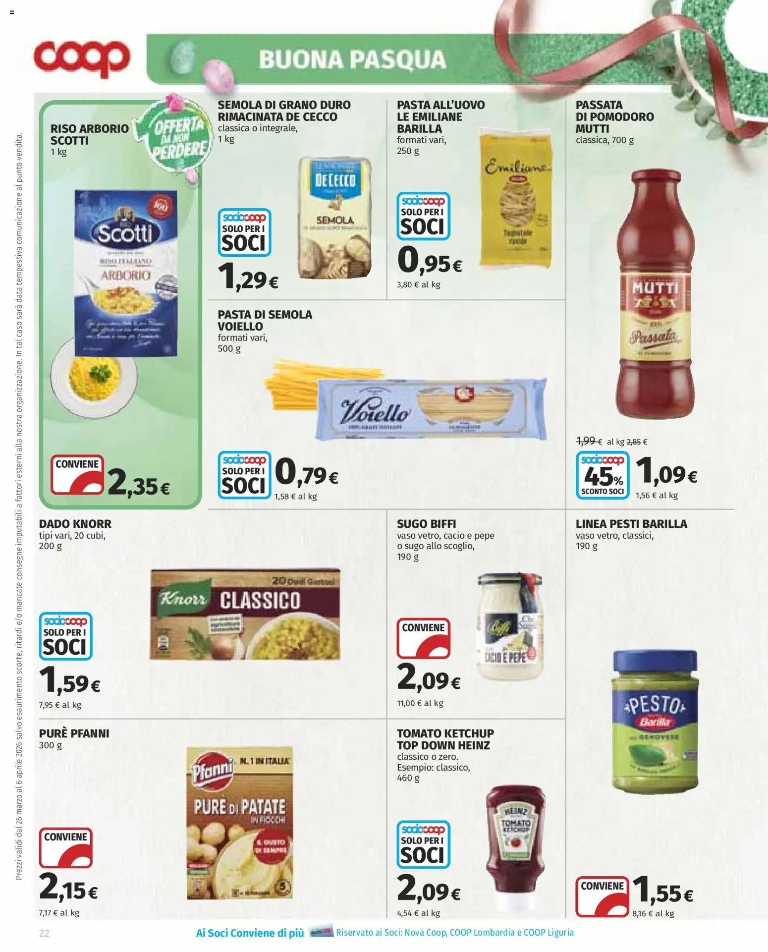 Volantino COOP del 26.03.2026 | Pagina: 22 | Prodotti: Fiocchi, Patate, Top, Mutti