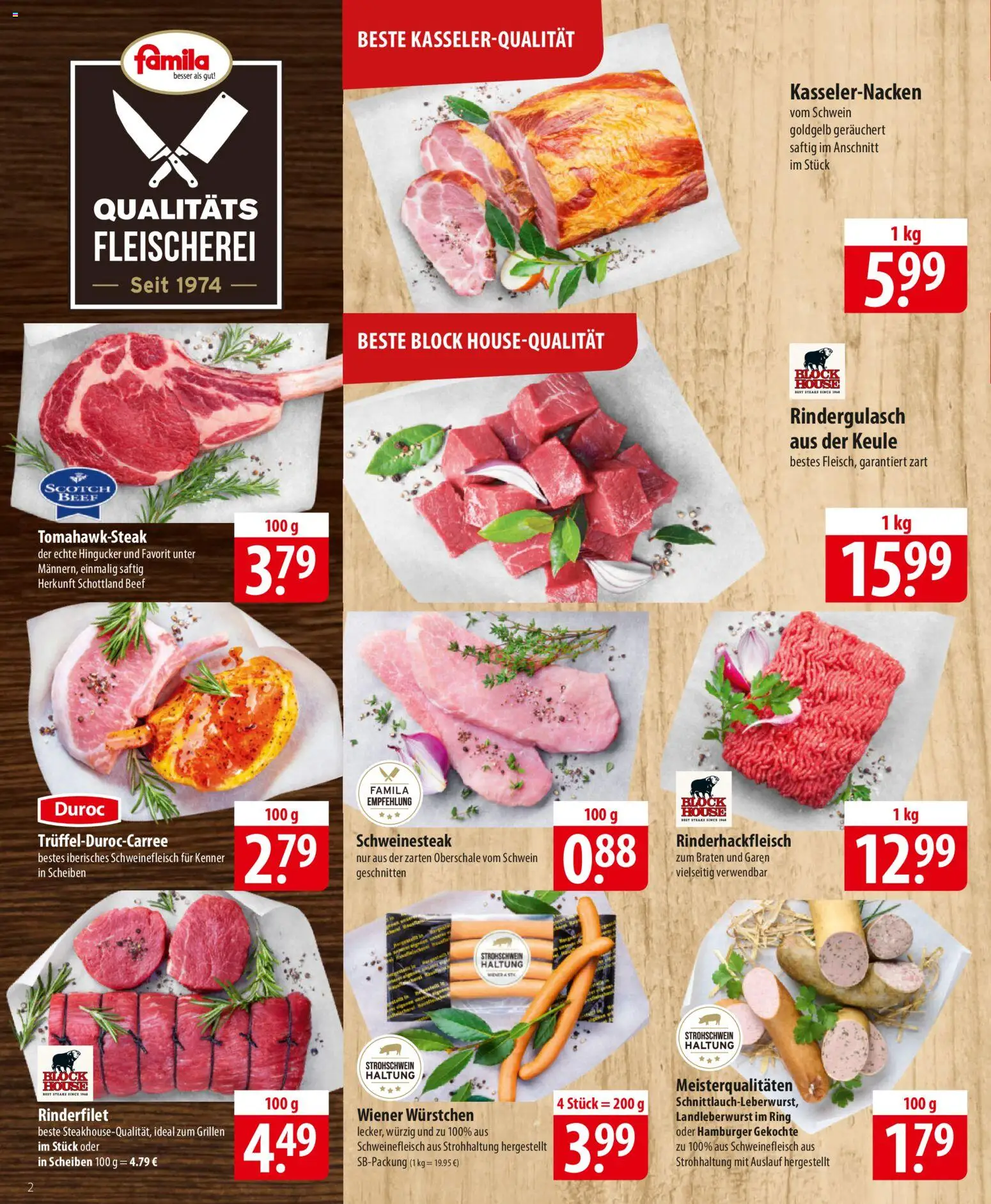 Famila Prospekt 	 – gültig ab 29.12.2025 | Seite: 2 | Produkte: Rindergulasch, Wiener wurstchen, Rinderfilet, Schweinefleisch