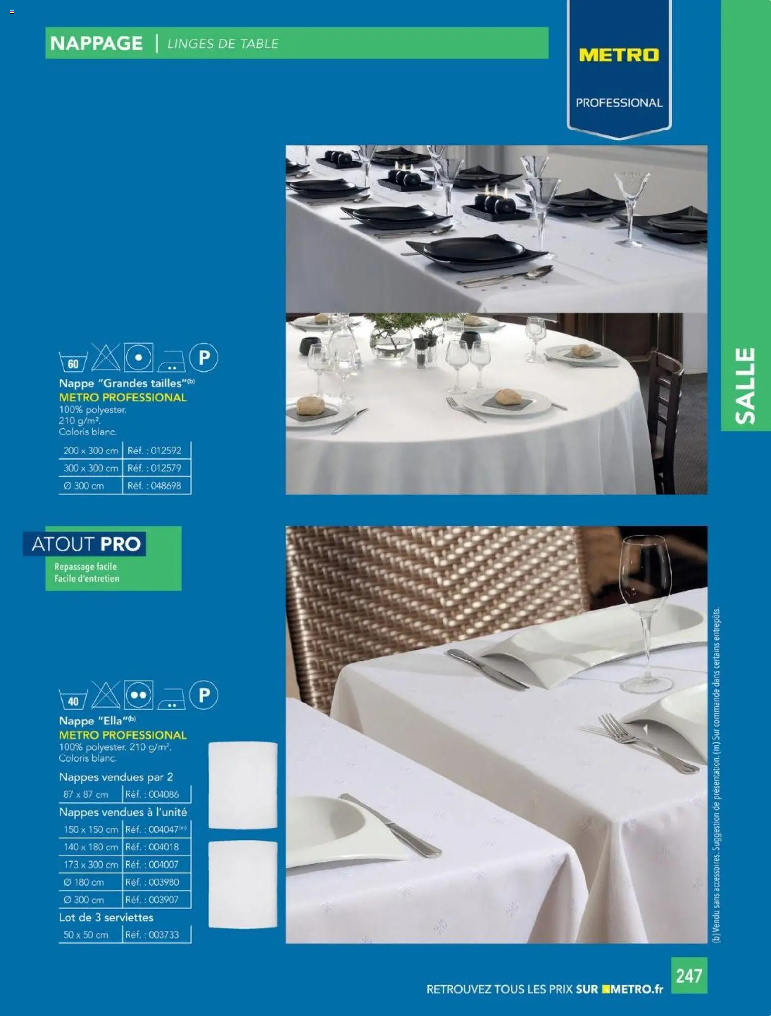 {H1} | Page: 247 | Produits: Table, Nappe