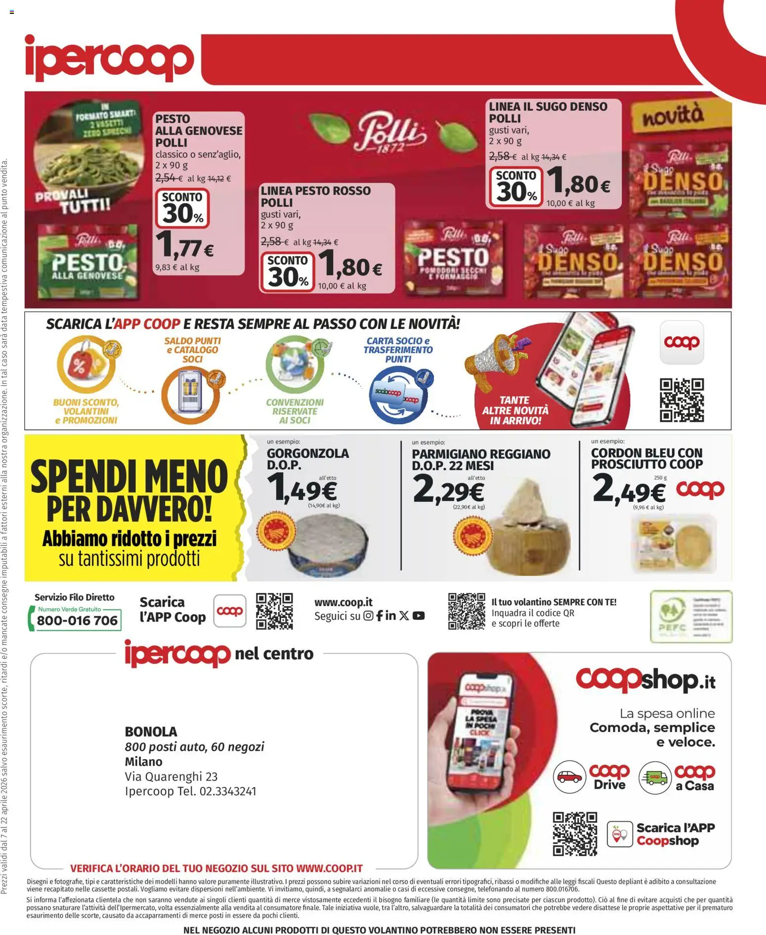 Volantino Ipercoop del 07.04.2026 | Pagina: 33 | Prodotti: Data, Parmigiano reggiano, Sugo, Gorgonzola