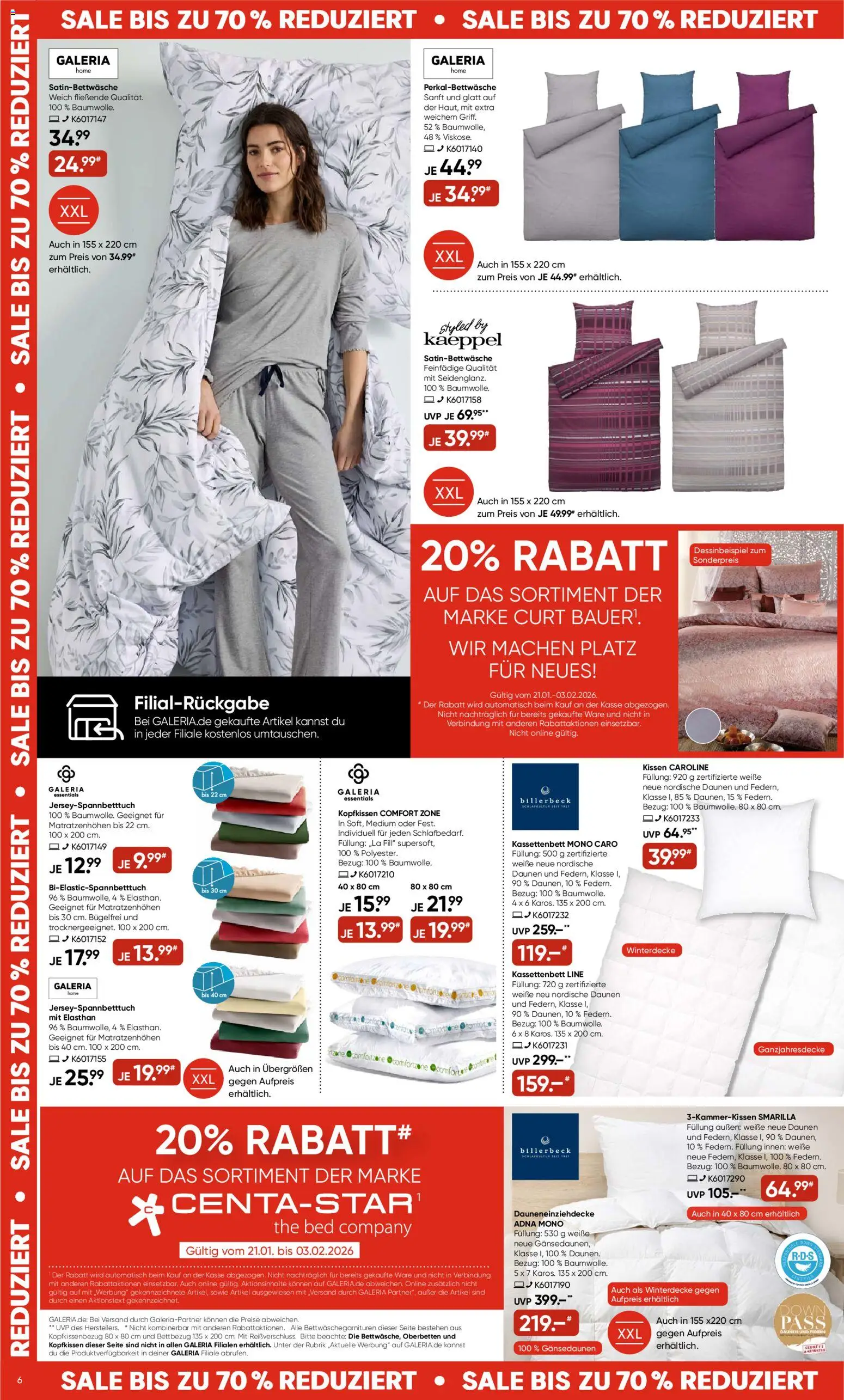 Galeria Karstadt Kaufhof Prospekt 	 – gültig ab 21.01.2026 | Seite: 6 | Produkte: Kissen, Kopfkissen