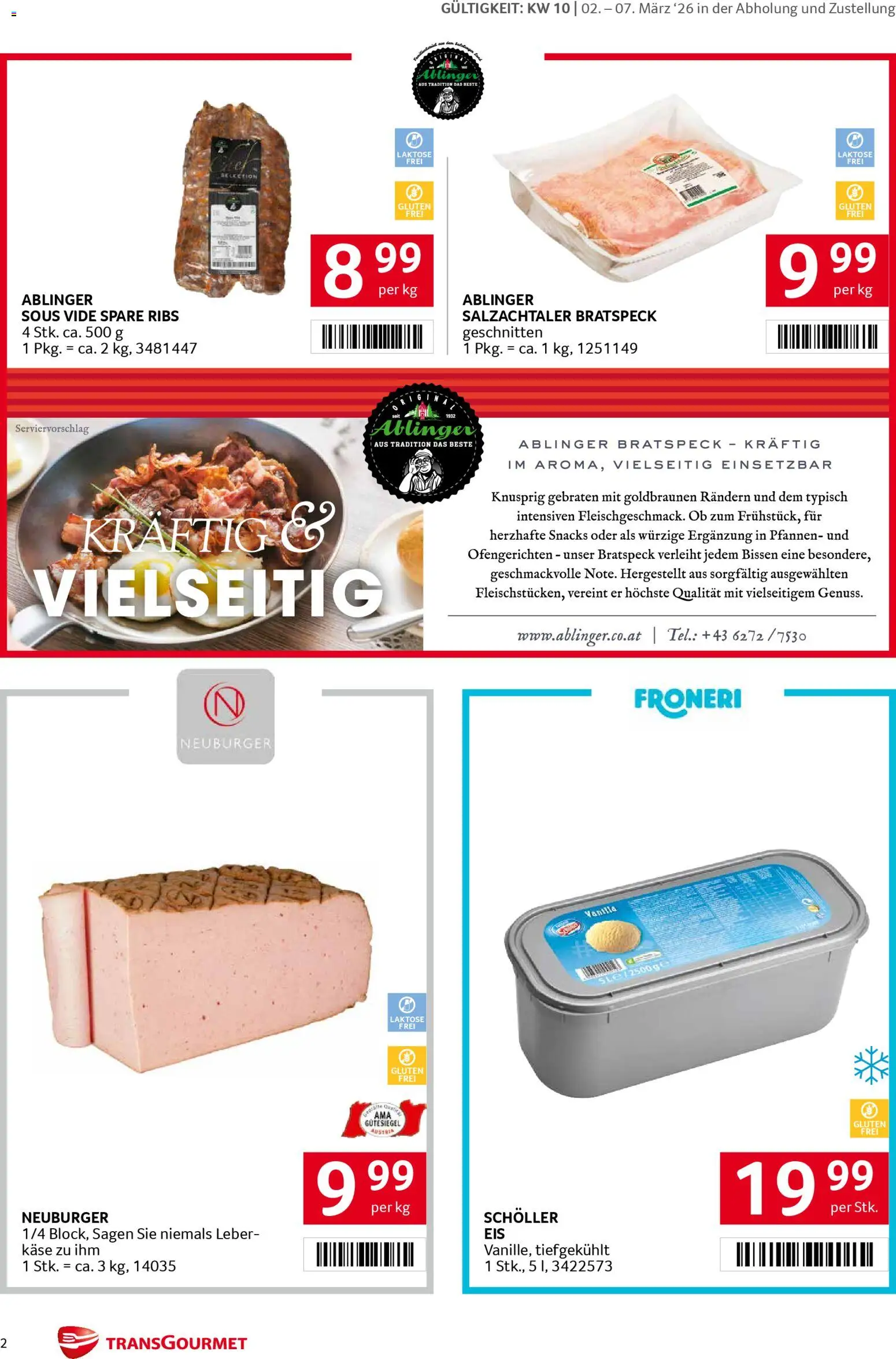 Transgourmet Markenfestwoche gültig ab 02.03.2026 | Seite: 2 | Produkte: Käse