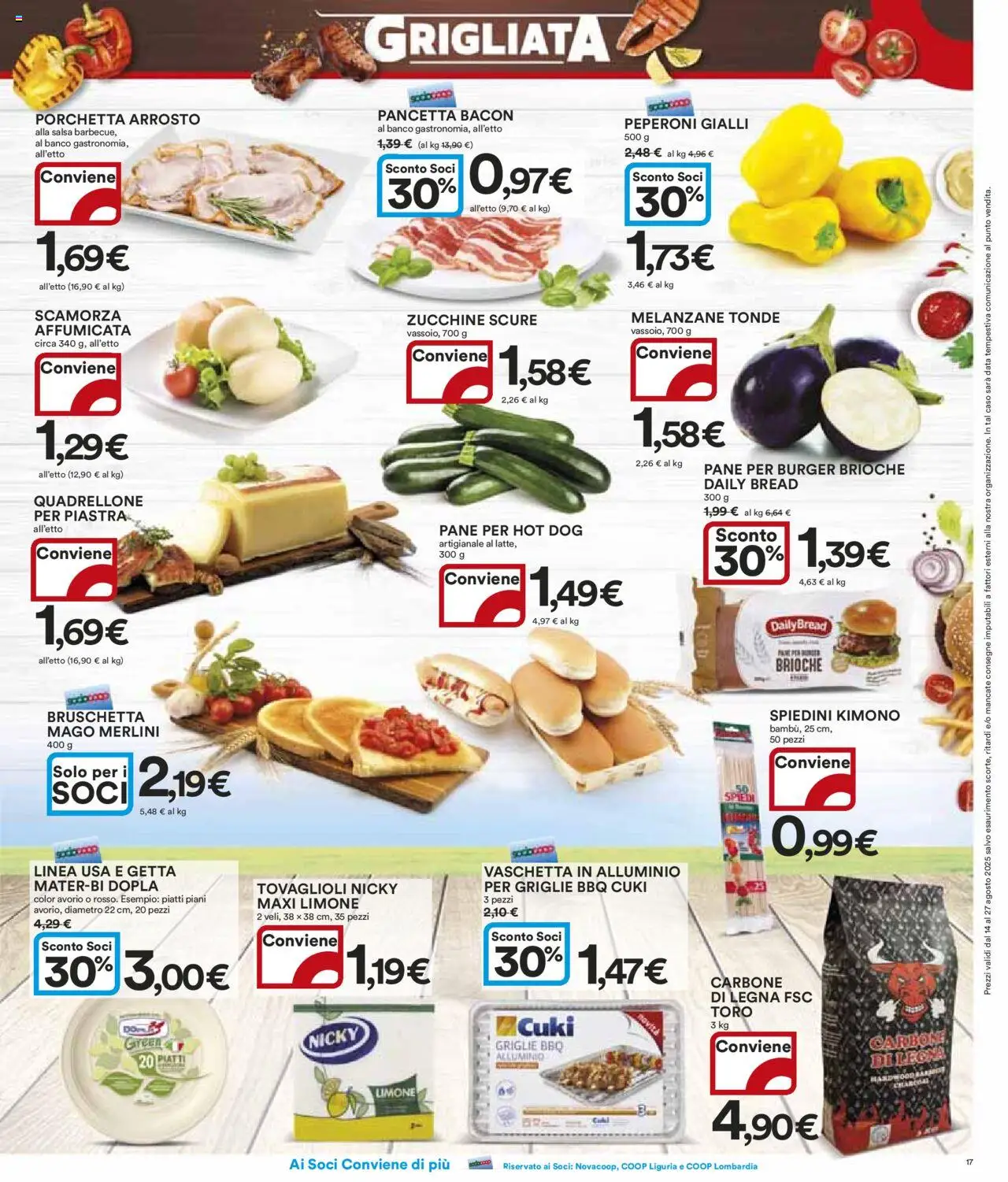 Volantino Ipercoop del 14.08.2025 | Pagina: 17 | Prodotti: Porchetta, Pane, Peperoni, Salsa