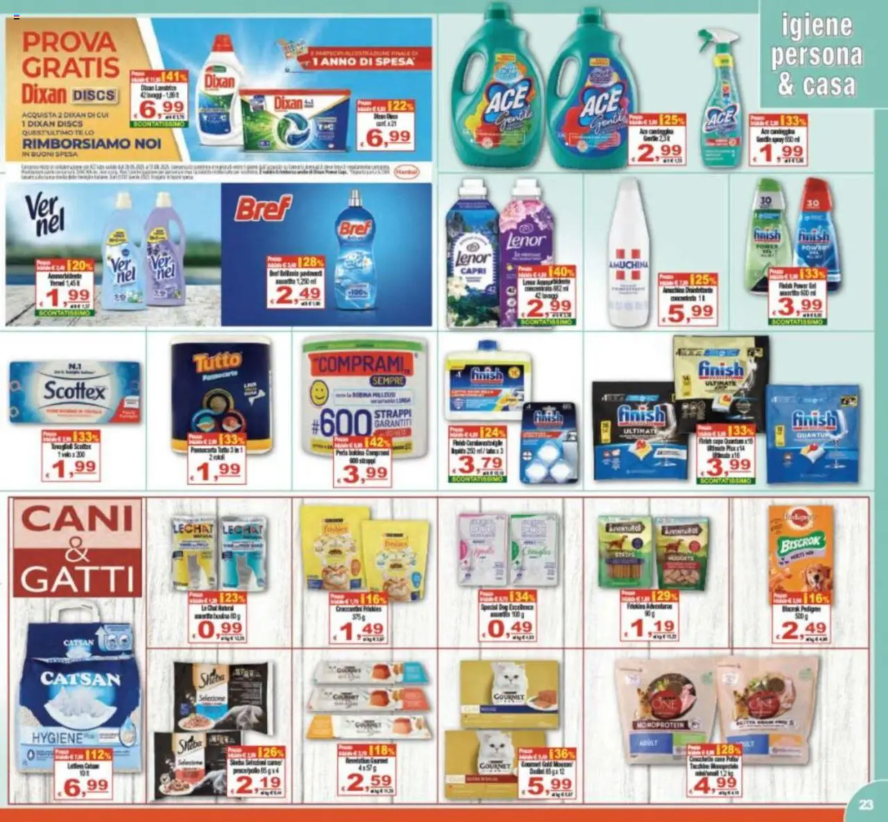 Volantino CTS del 19.08.2025 | Pagina: 23 | Prodotti: Tè, Candeggina, Nuggets, Crocchette