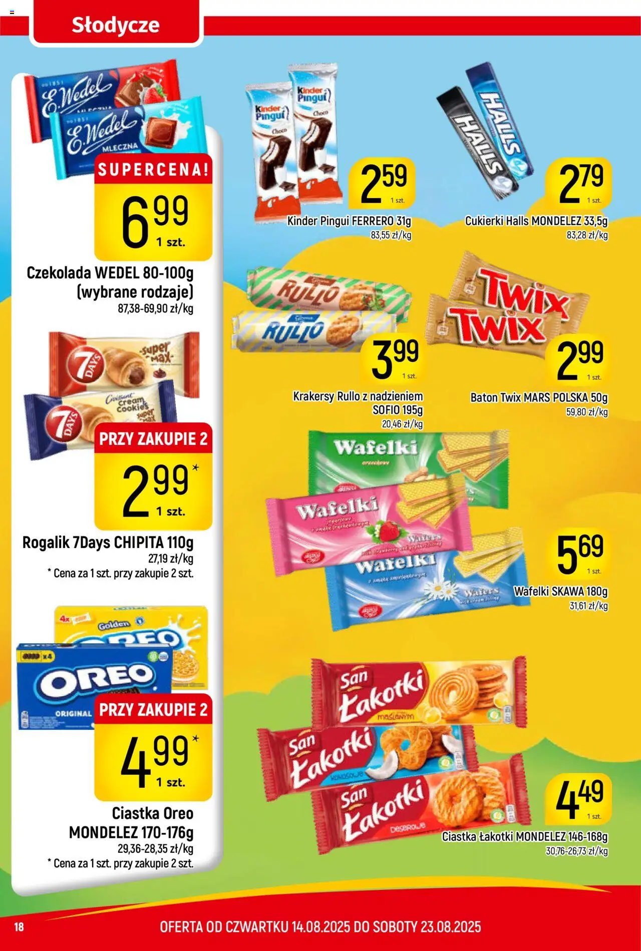 Piotruś Pan Gazetka od 14.08.2025 | Strona: 18 | Produkty: Słodycze, Ciastka Oreo, Wafelki, Ciastka