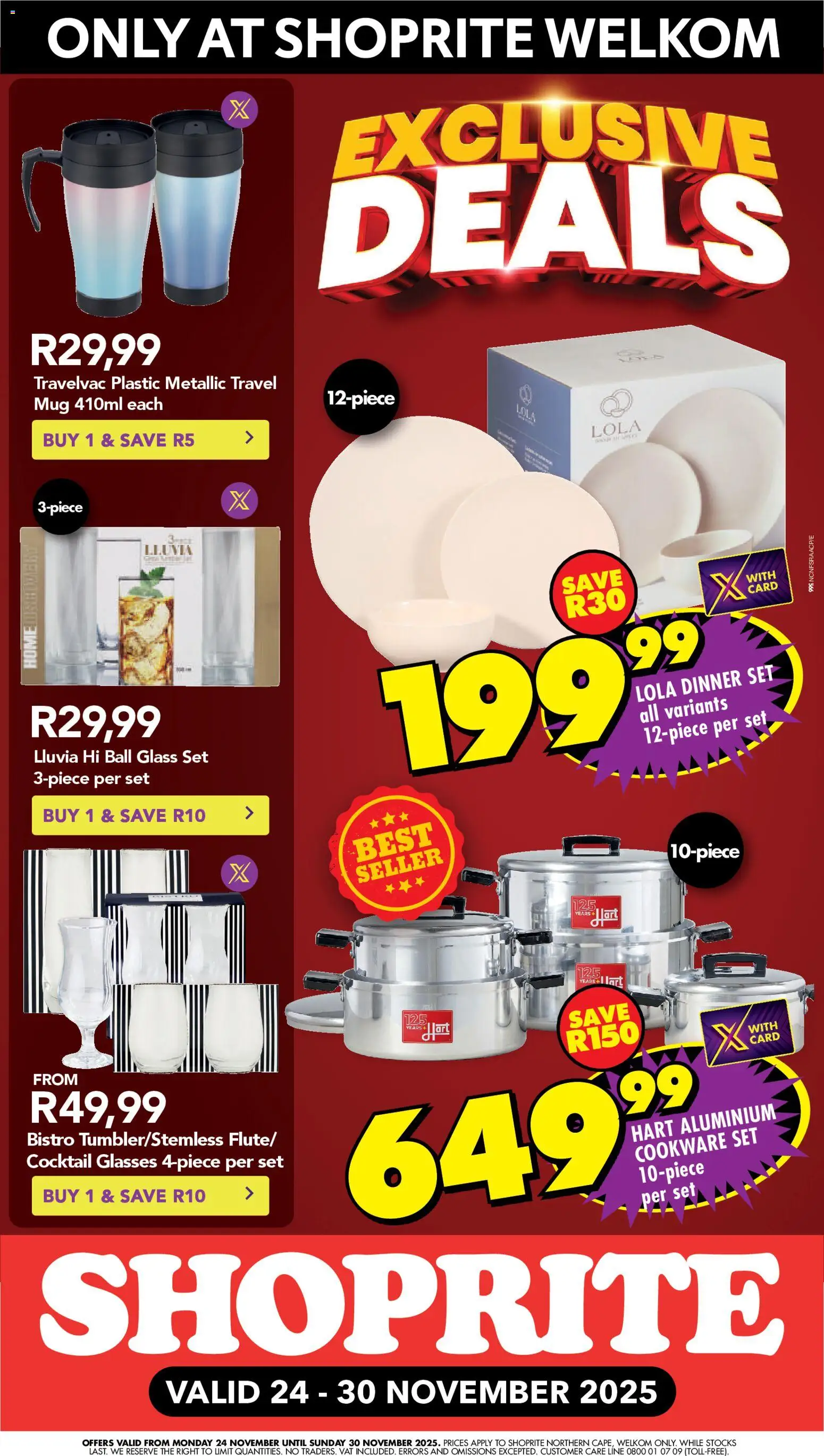 New Shoprite catalogue – valid from 24.11.2025 | Page: 3 | Products: Art, Glass set, Cookware, Mug