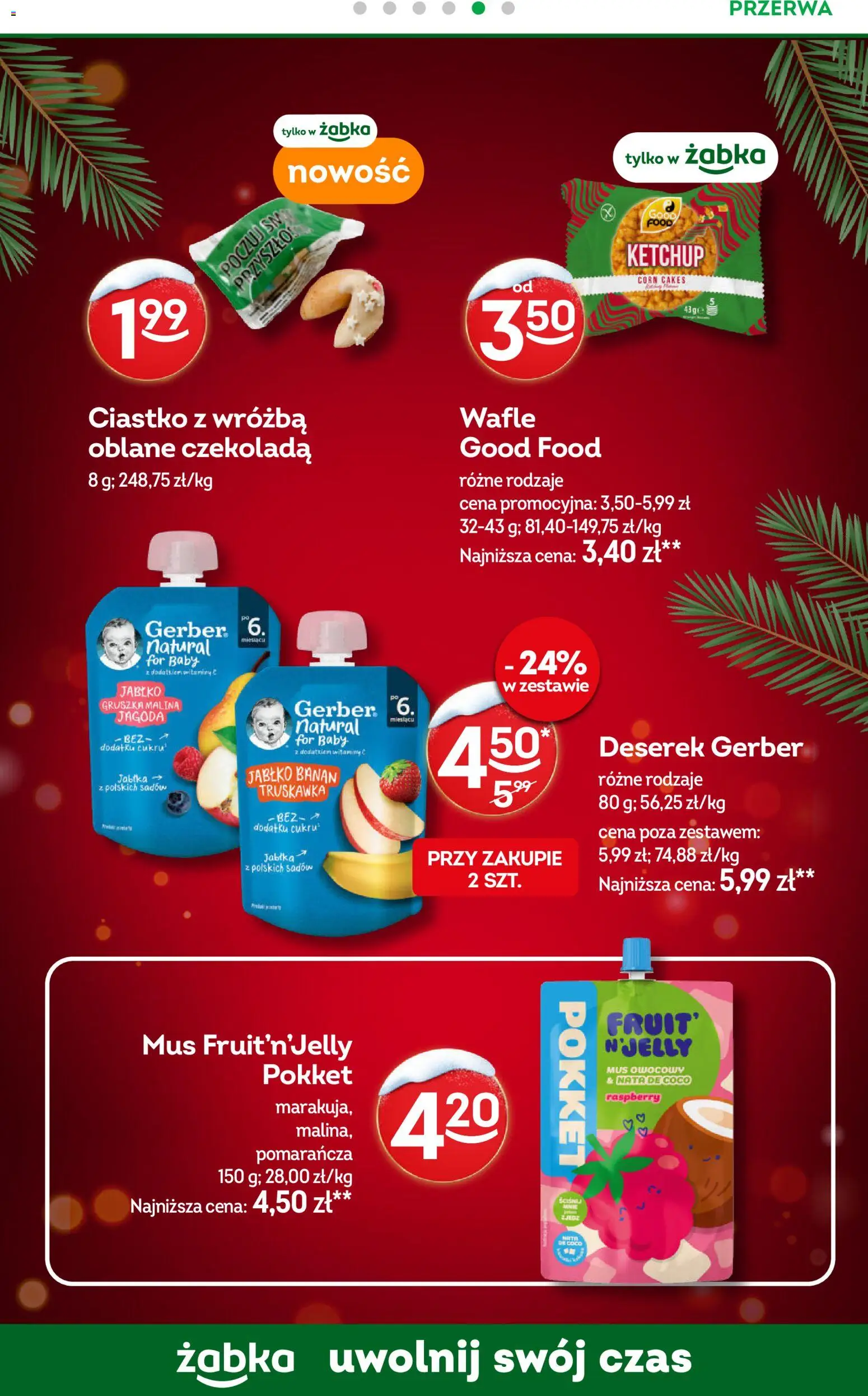 Żabka Gazetka od 17.12.2025 | Strona: 52 | Produkty: Malina, Ketchup, Wafle, Jabłka