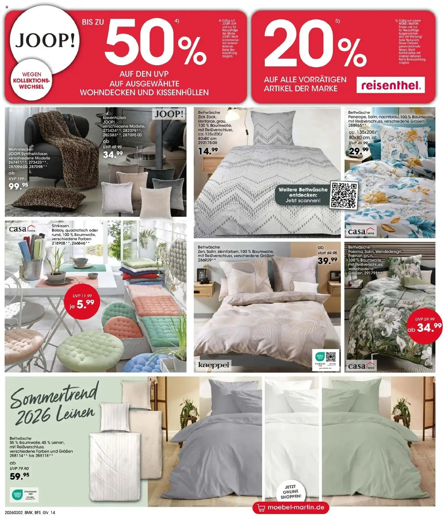 Möbel Martin Wochenangebote – gültig ab 02.03.2026 | Seite: 14 | Produkte: Bettwäsche