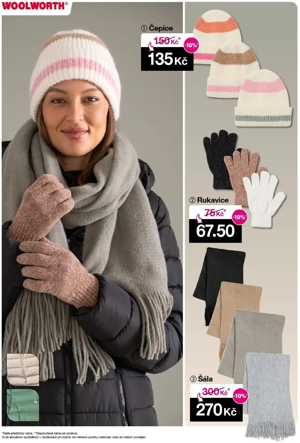 Woolworth leták - Česká Lípa od 10.10.2025 - akční nabídka | Strana: 15 | Produkty: Šála, Čepice, Rukavice