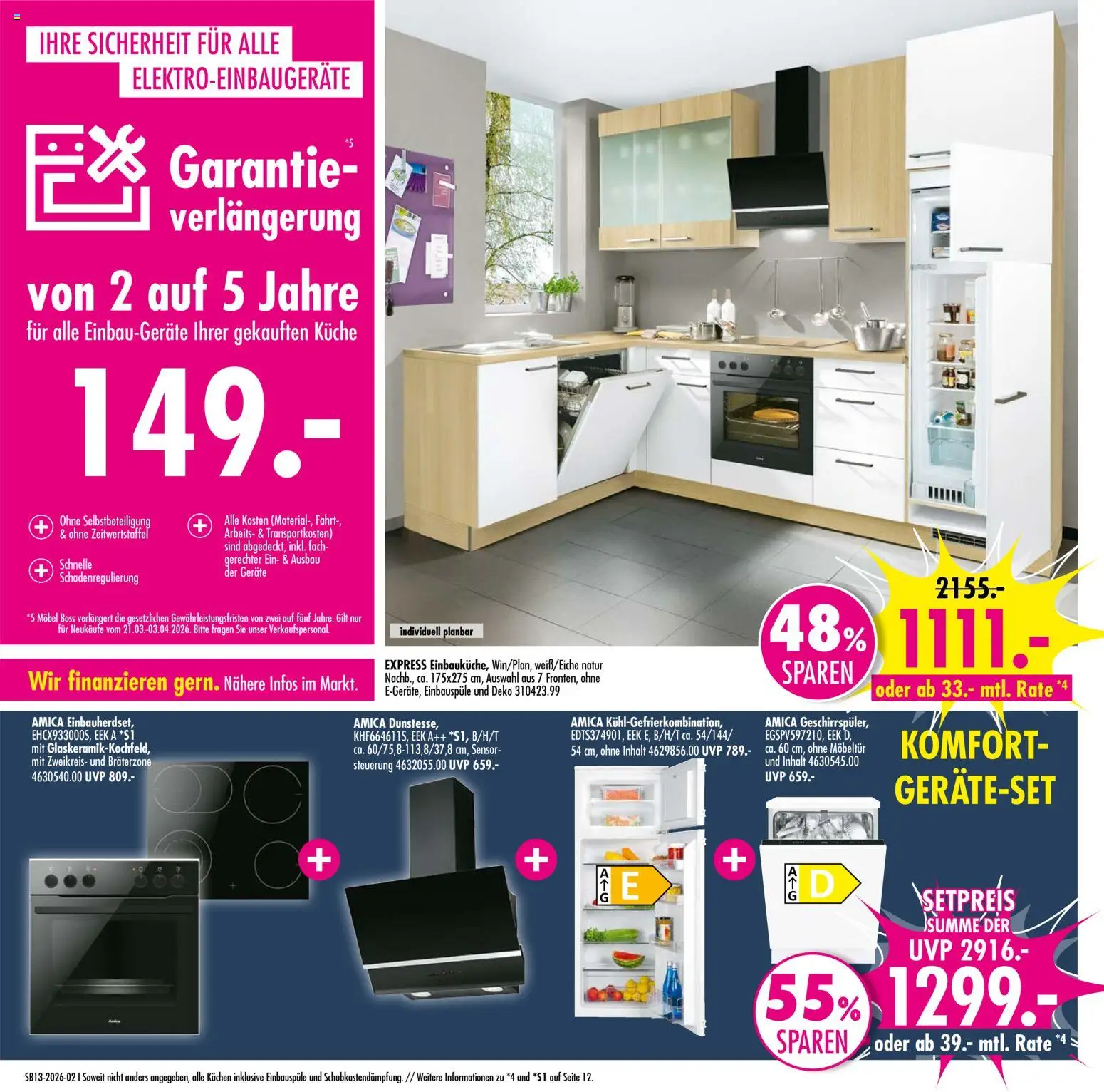 SB Möbel Boss Prospekt 	 – gültig ab 21.03.2026 | Seite: 2 | Produkte: Küche, Kuchen