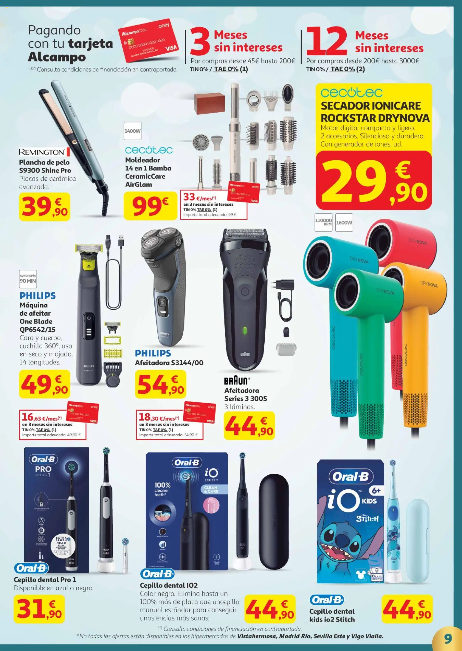 Alcampo - Canarias │ válido desde el 18.12.2025 | Página: 9 | Productos: Afeitadora, Plancha, Maquina de afeitar, Plancha de pelo