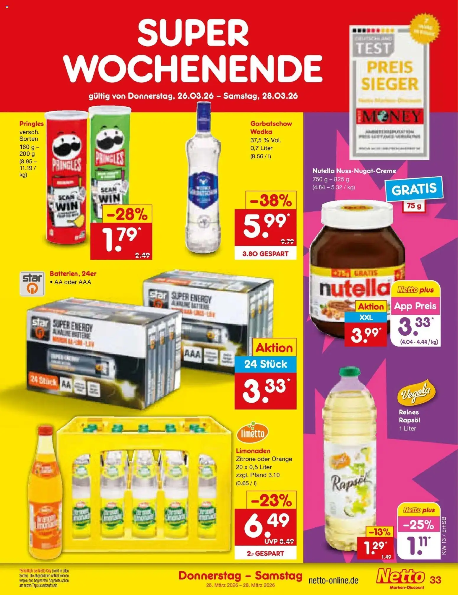 Netto Marken-Discount Prospekt Mauern	 – gültig ab 23.03.2026 | Seite: 47 | Produkte: Energy, Nutella, Zitrone, Pringles