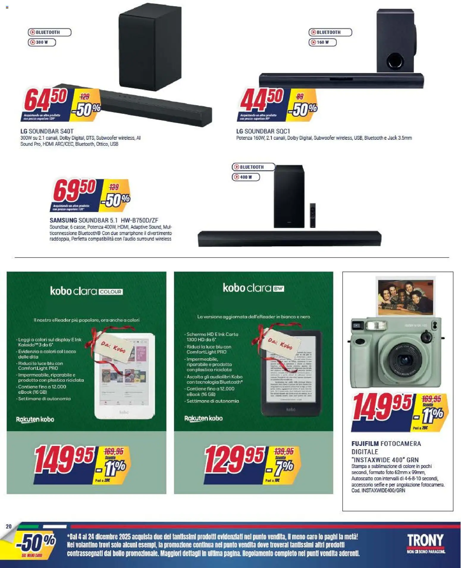 Volantino Trony del 04.12.2025 | Pagina: 20 | Prodotti: Smartphone, USB, Stampa, Samsung