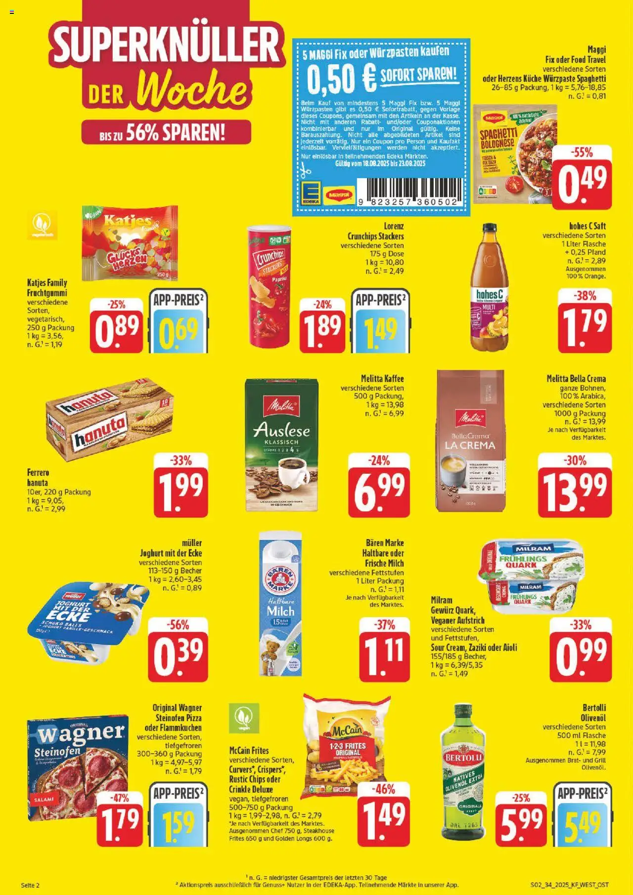 nah & gut Prospekt 	 - gültig ab dem 18.08.2025 | Seite: 2 | Produkte: Kaffee, Küche, Paprika, Milram