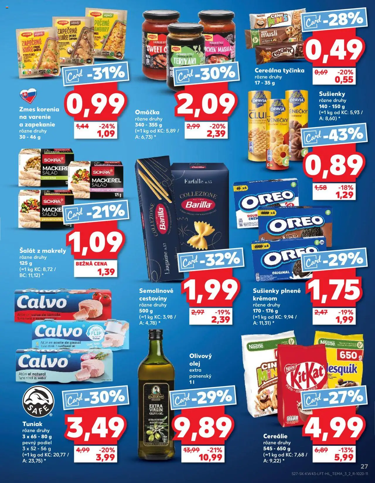 Nové Kaufland akcie – leták je platný od 23.10.2025 | Strana: 27 | Produkty: Cestoviny, Olivový olej, Šalát, Omáčka