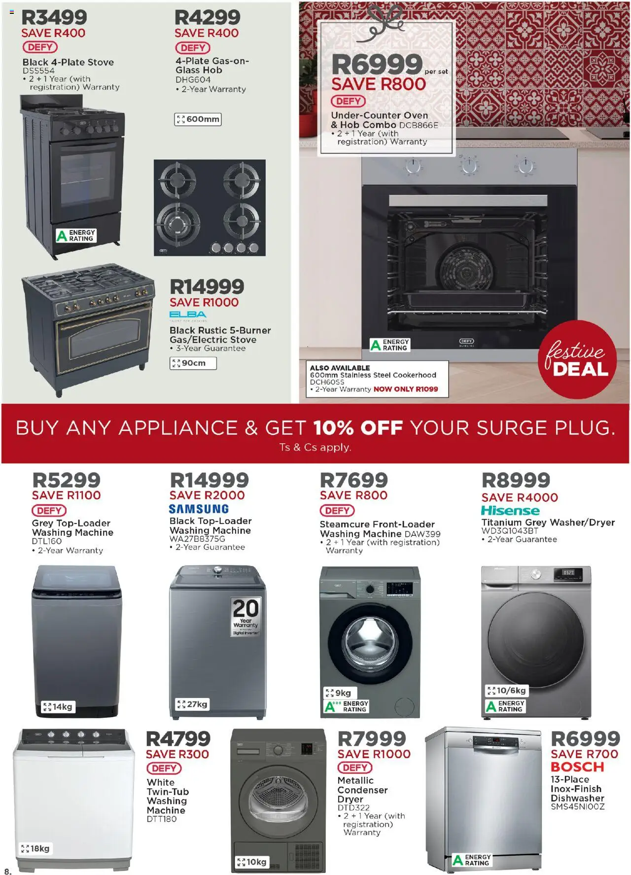 New House and Home catalogue – valid from 20.10.2025 | Page: 8 | Products: Dryer, Oven, Stove, Dishwasher
