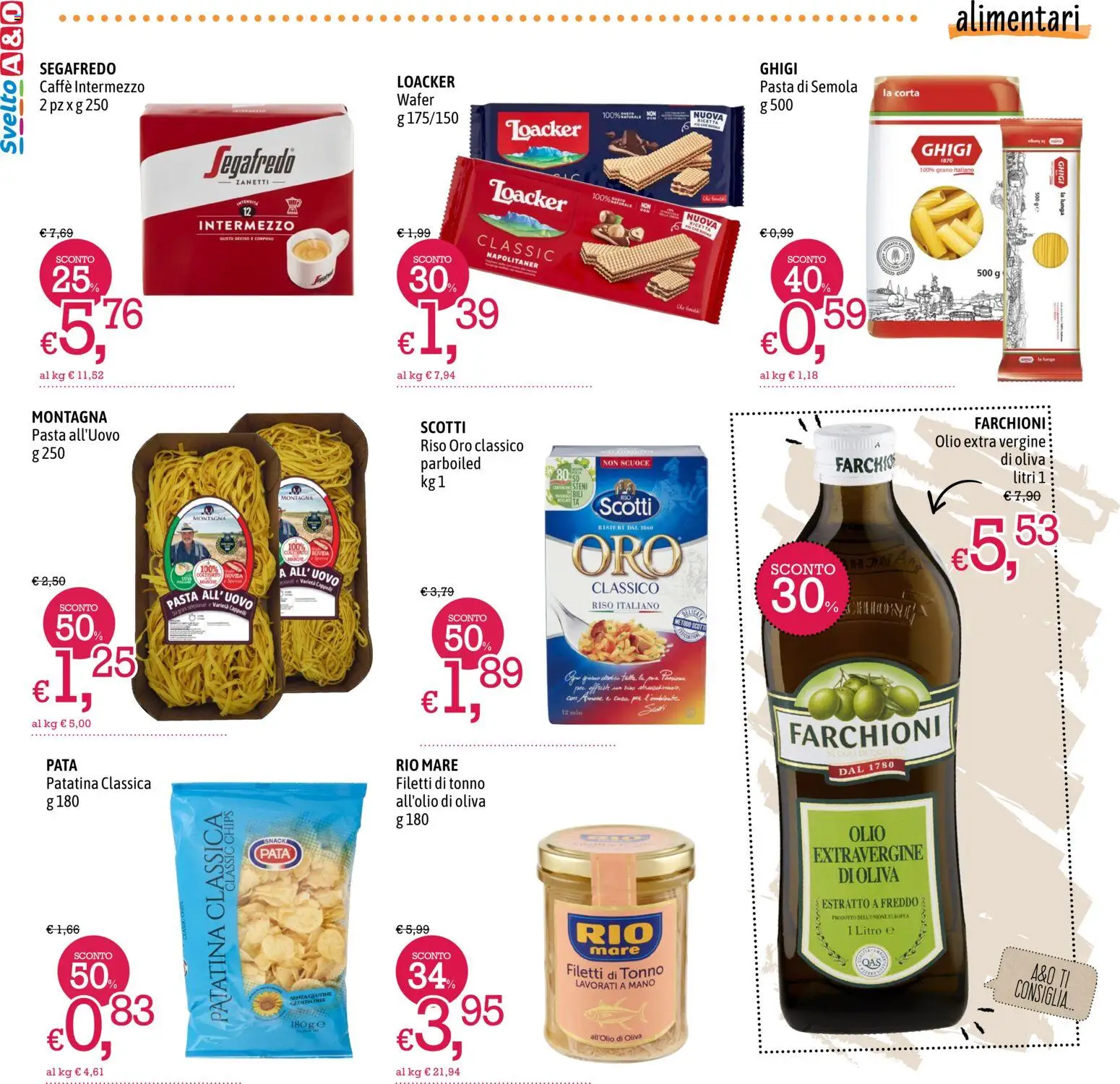 Volantino A&O del 22.01.2026 | Pagina: 6 | Prodotti: Riso, Olio, Pasta, Olio extra vergine