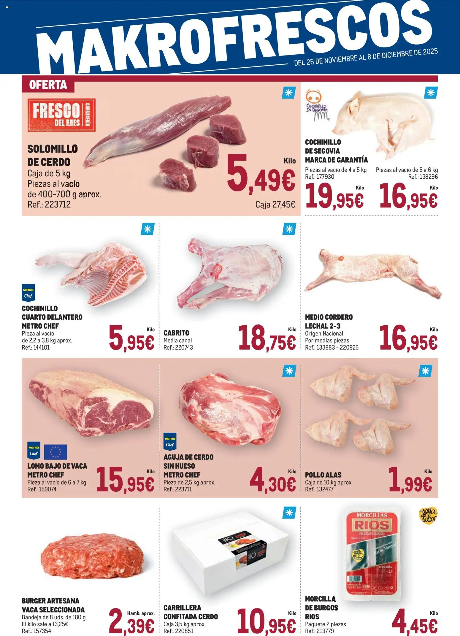 Makro - España Ofertas - Fresco │ válido desde el 25.11.2025 | Página: 1 | Productos: Medias, Φίλτρο καφέ, Bandeja, Caja