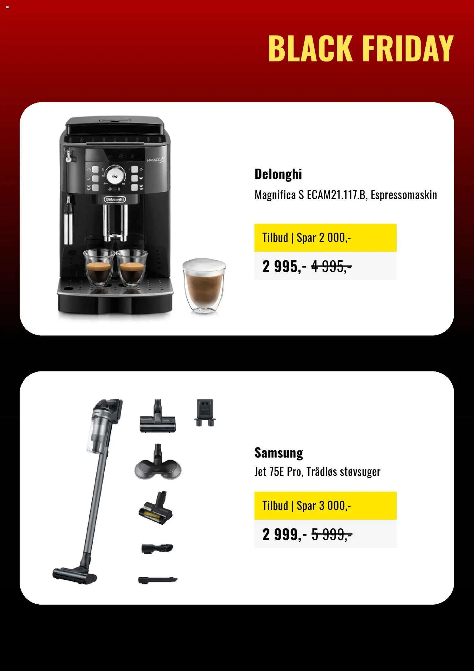 {H1} | Side: 4 | Produkter: Espressomaskin, Støvsuger