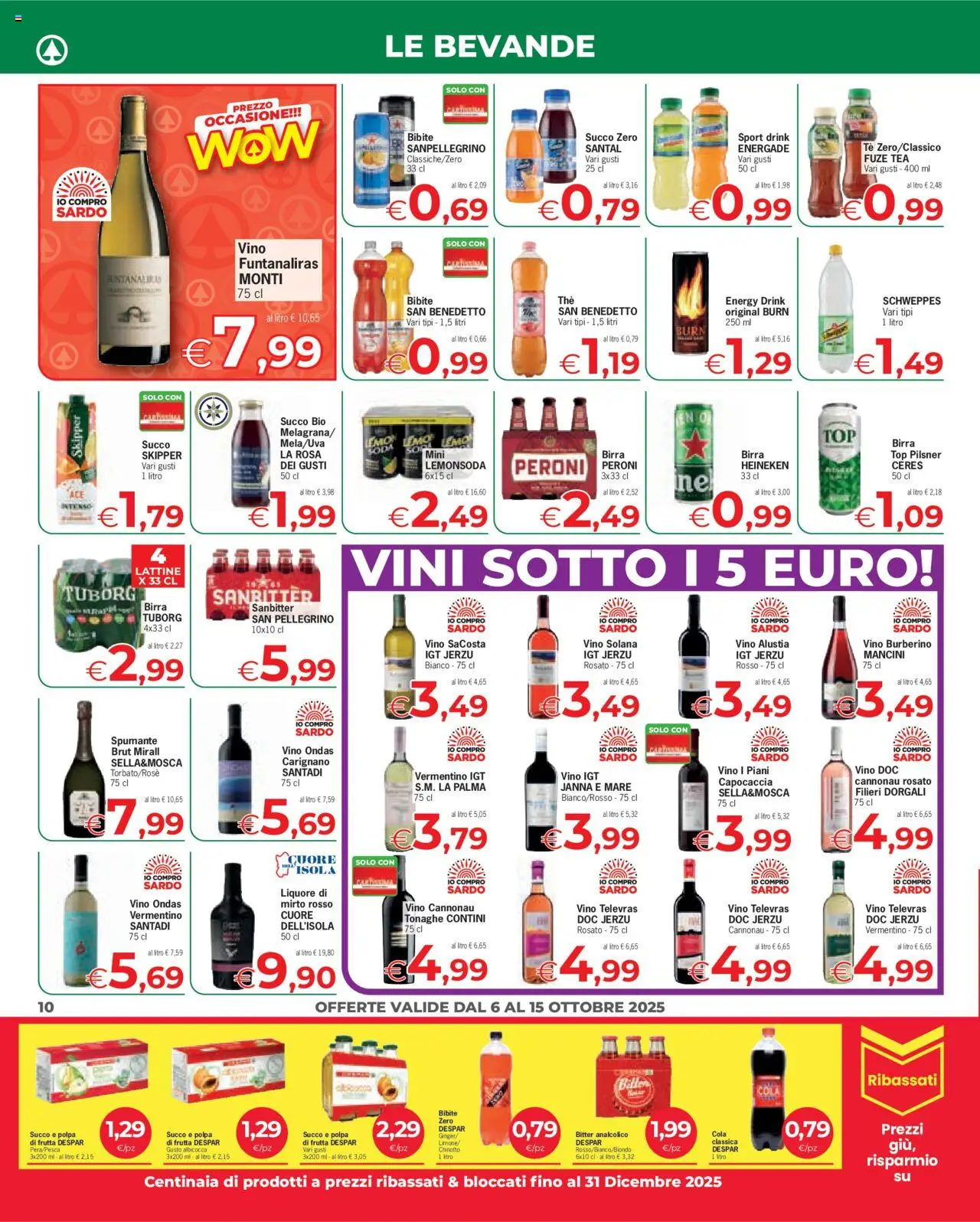 Volantino Despar del 06.10.2025 | Pagina: 10 | Prodotti: Succo, Birra, Vino, Spumante