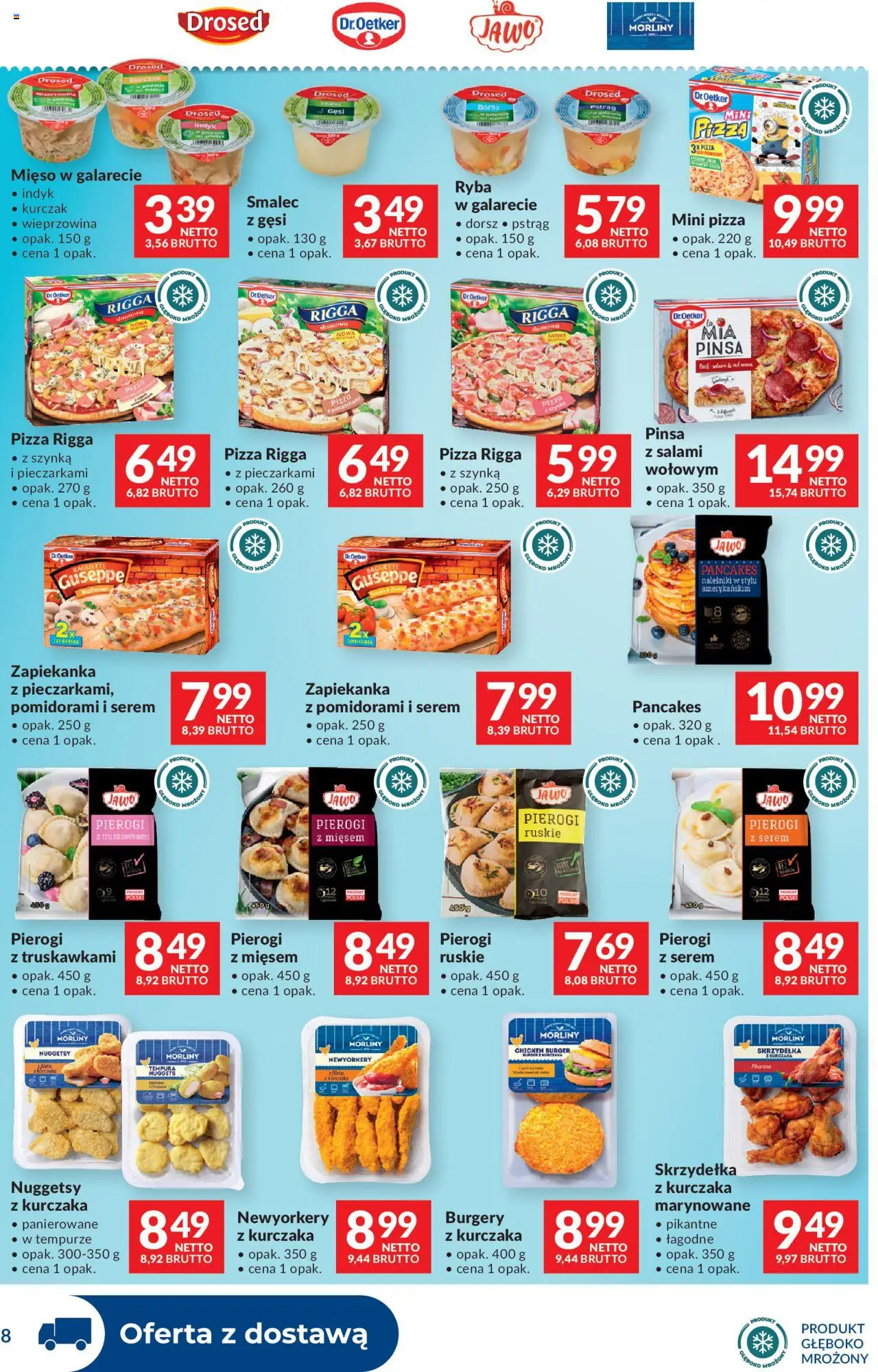 Makro Gazetka - Dystrybucja do sklepów od 19.08.2025 | Strona: 8 | Produkty: Mięso, Dorsz, Pierogi z truskawkami, Pizza