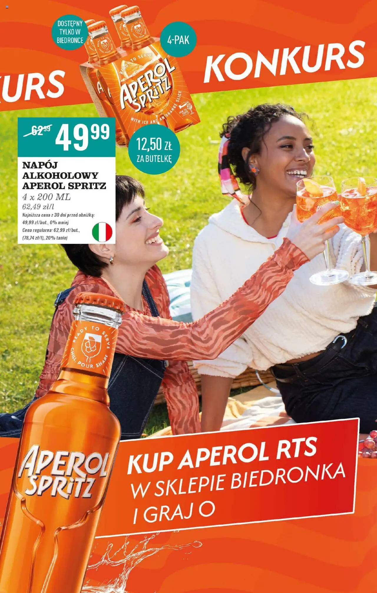 Biedronka gazetka - Czas na toast od 28.07.2025 | Strona: 4 | Produkty: Aperol
