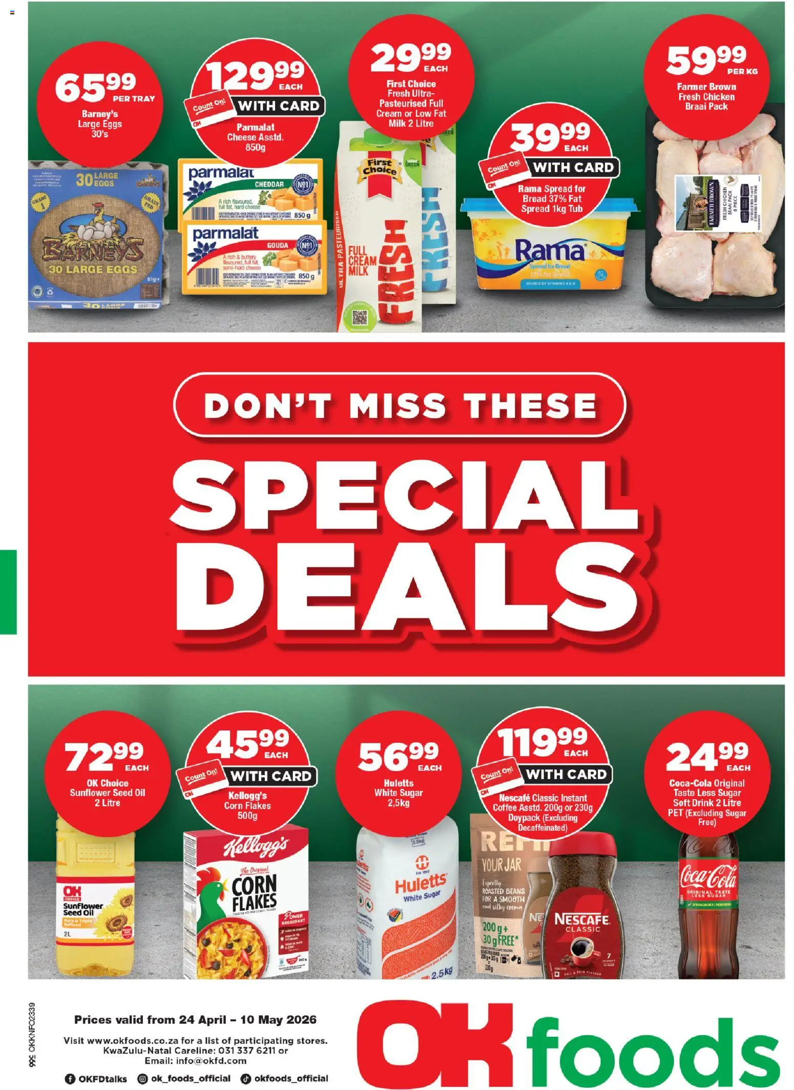 New OK Foods catalogue – valid from 24.04.2026 | Page: 1 | Products: Beans, Vitamins, Chicken, Cream