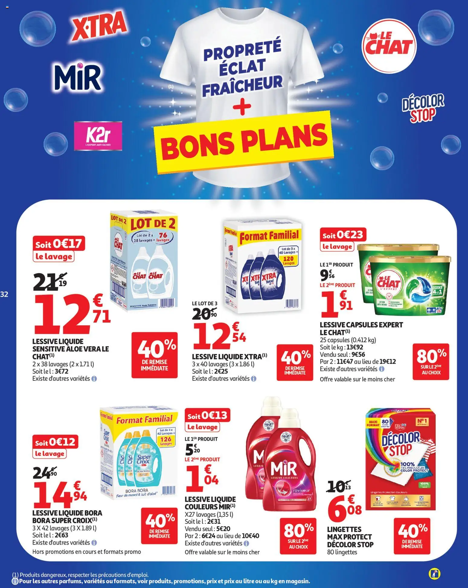 {H1} | Page: 32 | Produits: Lessive Liquide, Lessive, Lait